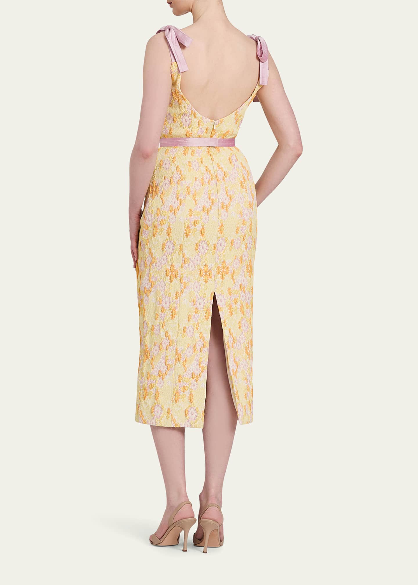 Markarian Acacia Belted Daisy Brocade Corset Dress Image 3 of 3