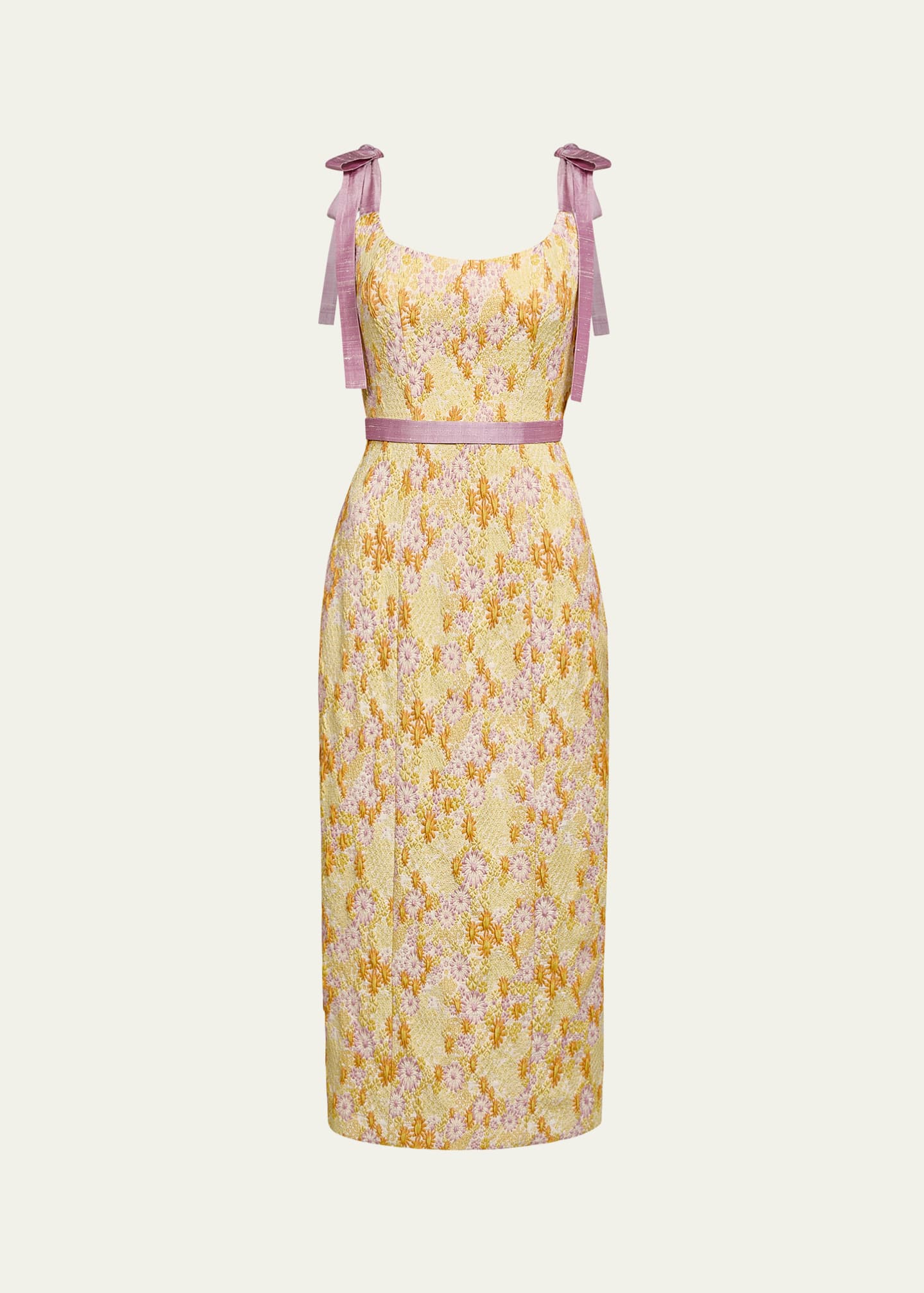 Markarian Acacia Belted Daisy Brocade Corset Dress Image 1 of 3