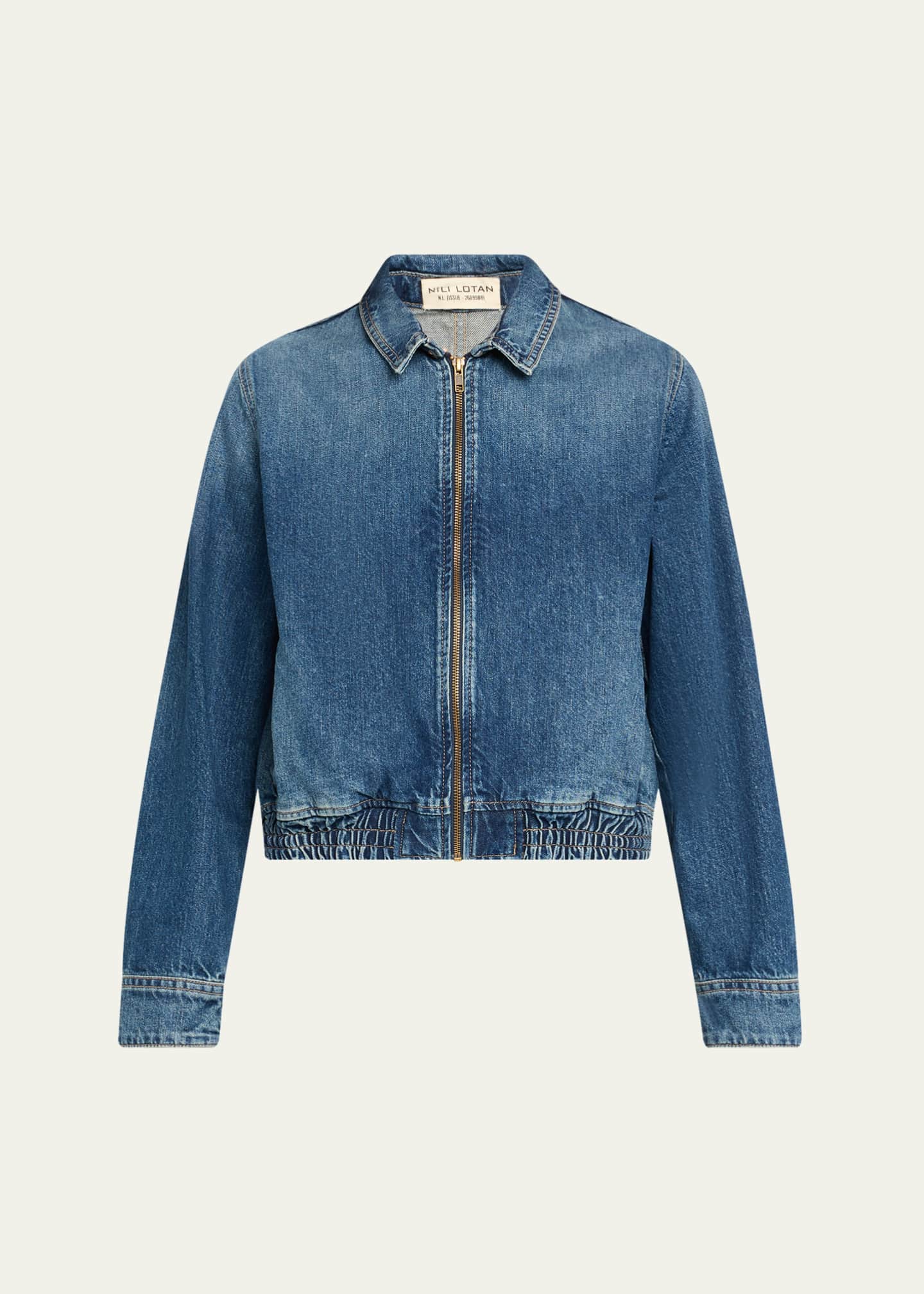 Nili Lotan Najac Denim Zip Jacket - Bergdorf Goodman