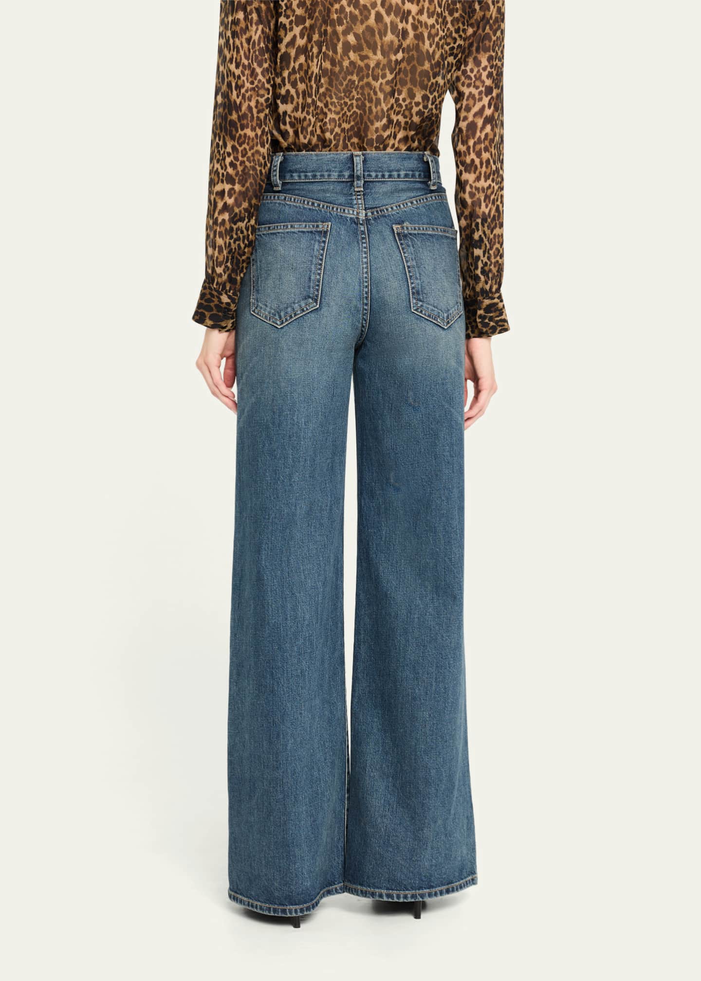Nili Lotan Salome Wide-Leg Simon Wash Jeans Image 3 of 5
