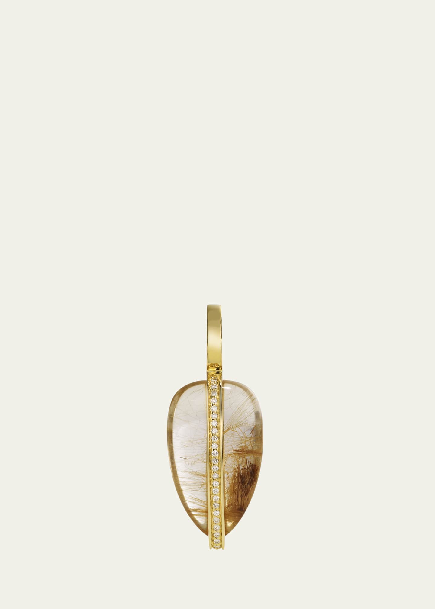 By Pariah Small Diamond and Rutilated Quartz Pebble Pendant Image 1 of 2