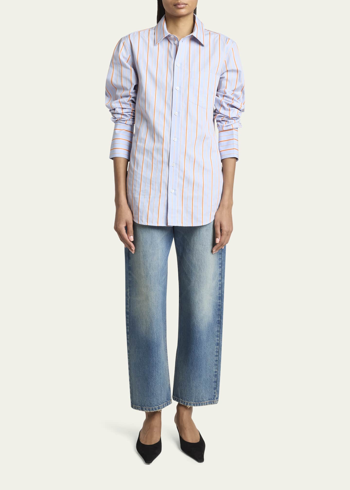 Victoria Beckham Striped Tab Detail Shirt Image 2 of 5