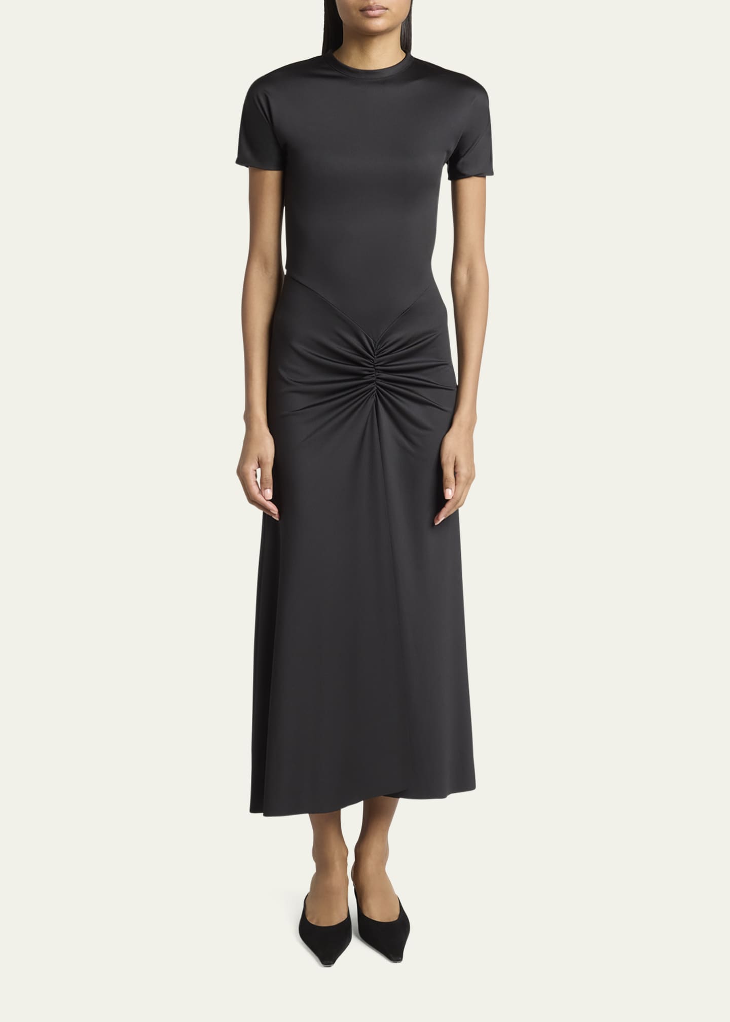 drop waist t shirt dress ASOS EDITION drop waist oversized maxi t-shirt dress in contrast fabric in  black