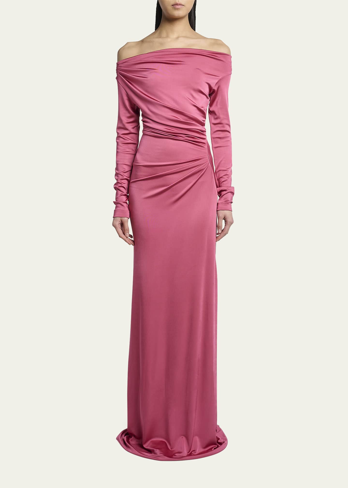 Victoria Beckham Off-Shoulder Draped Gown - Bergdorf Goodman