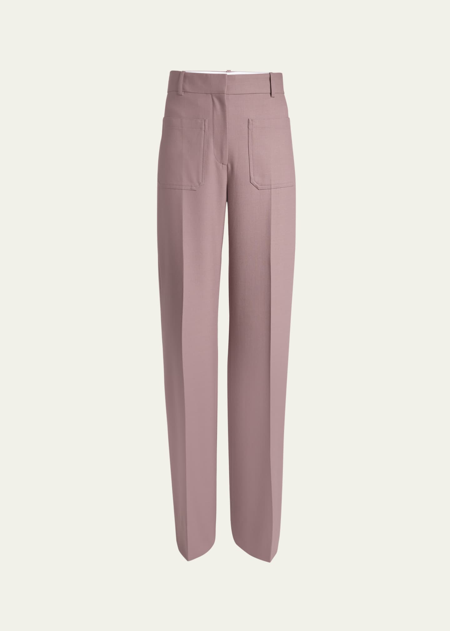 Victoria Beckham Alina Wide Leg Wool-Blend Trousers Image 1 of 5