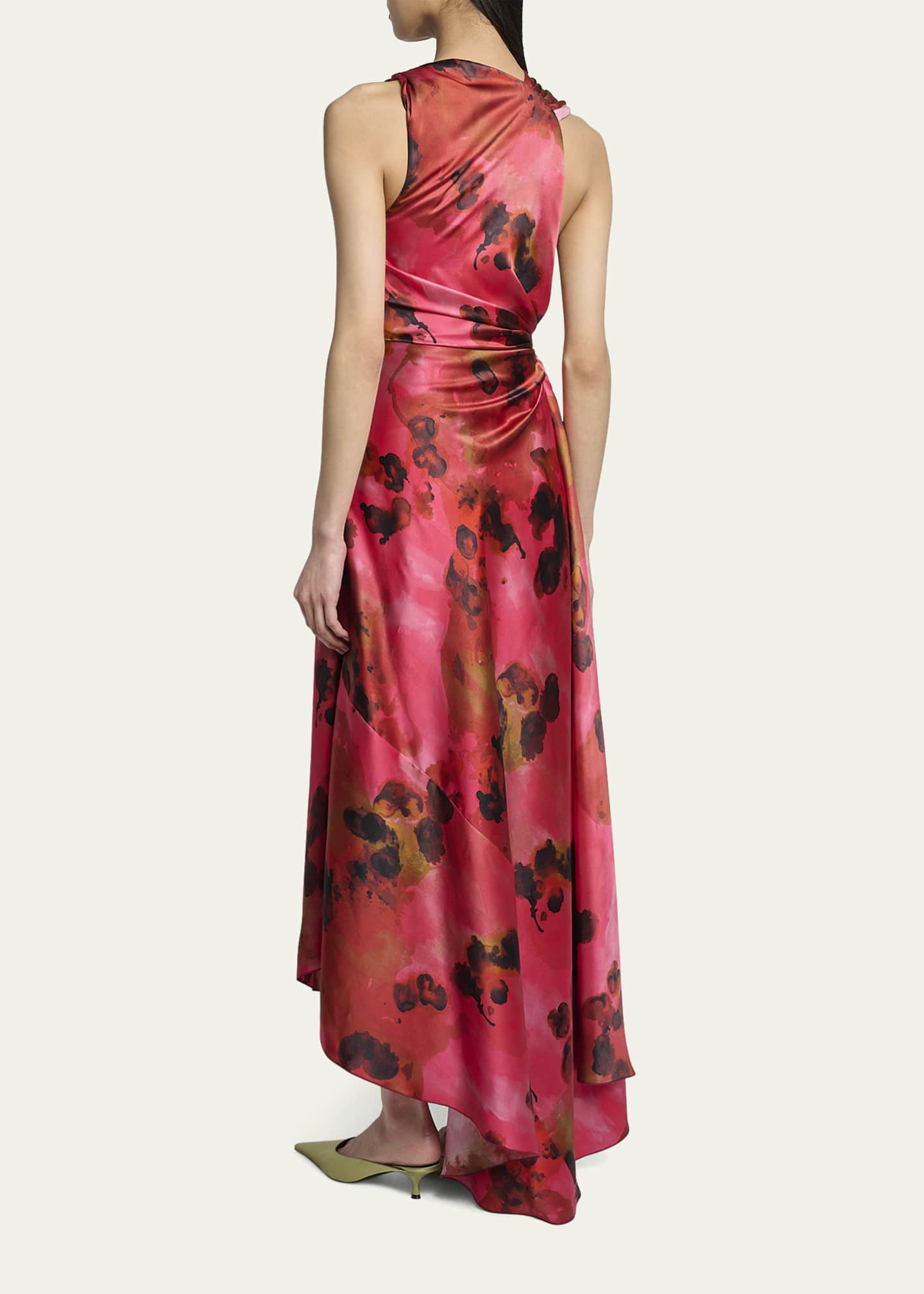 ワンピース Victoria Beckham SLEEVELESS DRAPED V-NECK MIDI Victoria Beckham Sleeveless Draped V-Neck Midi Dress | ShopSimon