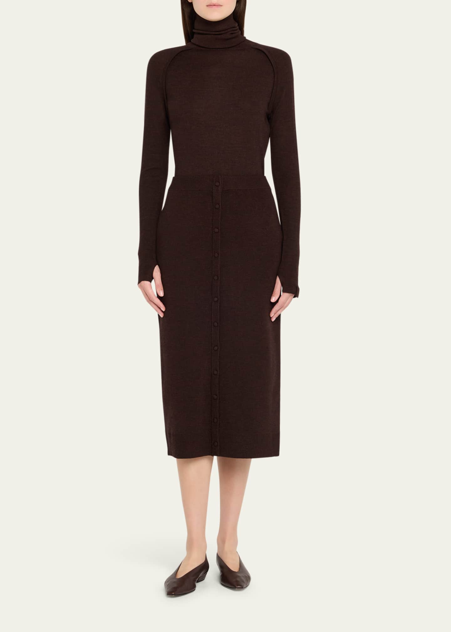 Victoria Beckham Turtleneck Raglan Long-Sleeve Sweater Image 2 of 5
