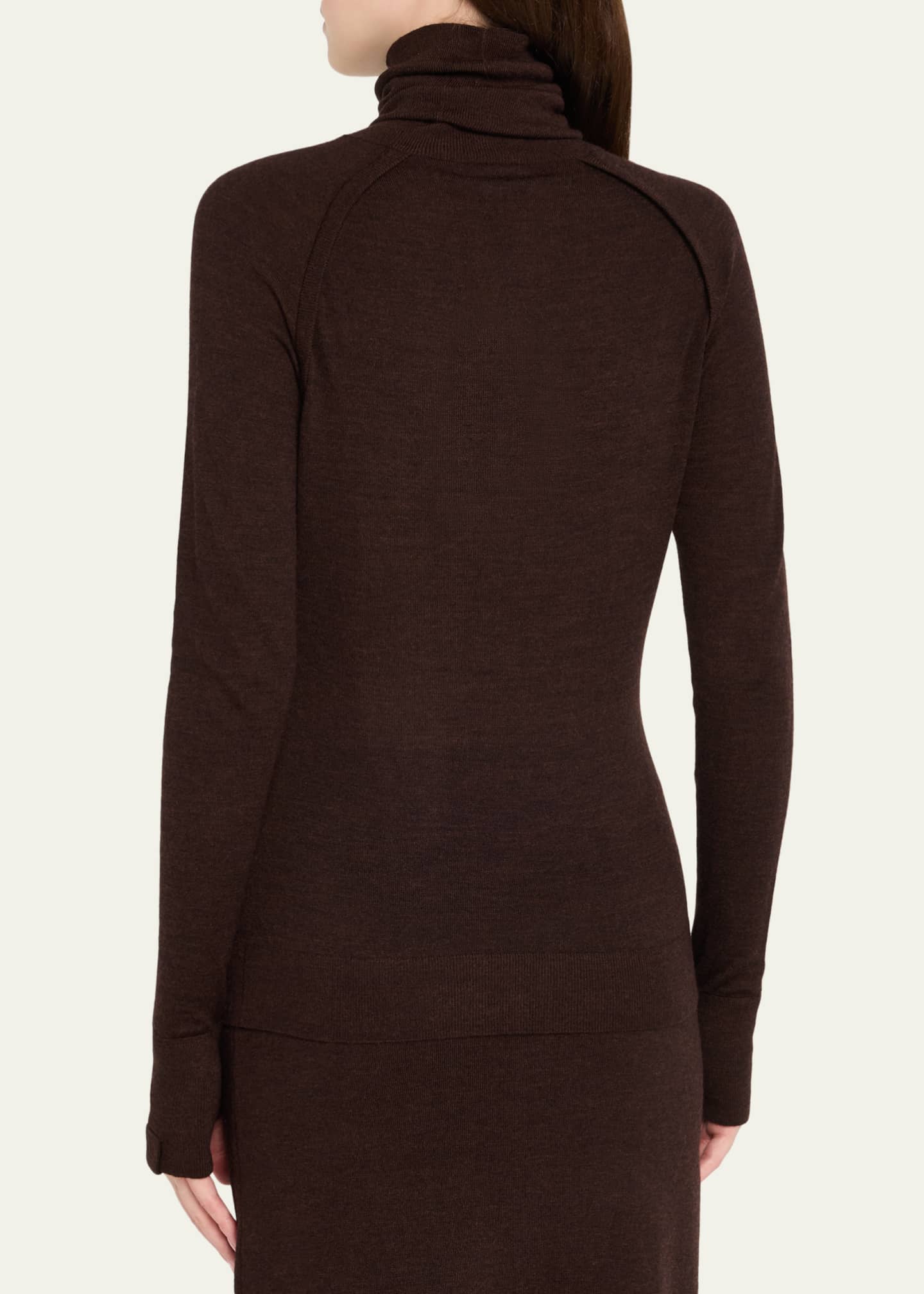 Victoria Beckham Turtleneck Raglan Long-Sleeve Sweater Image 3 of 5
