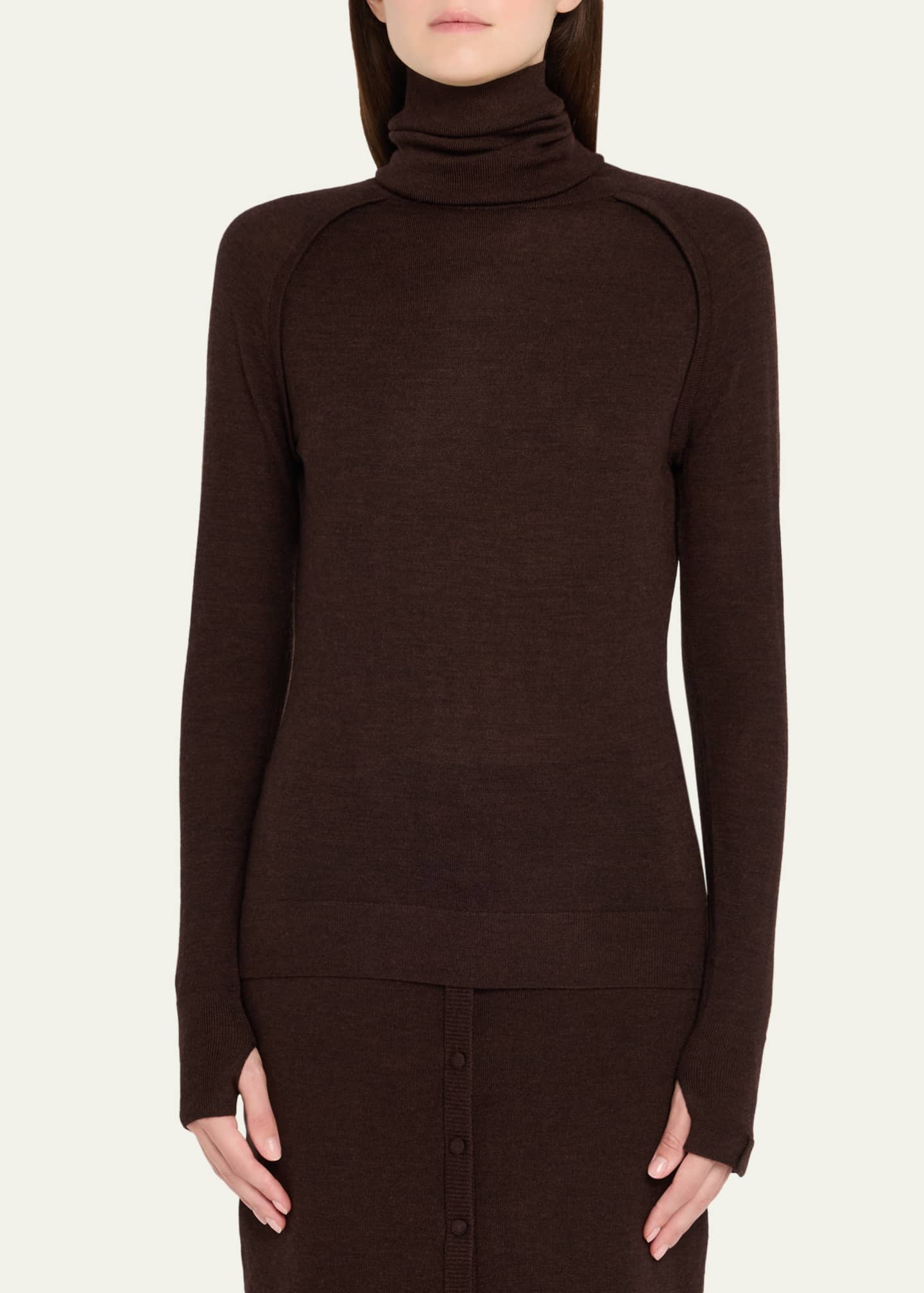 Victoria Beckham Turtleneck Raglan Long-Sleeve Sweater Image 4 of 5