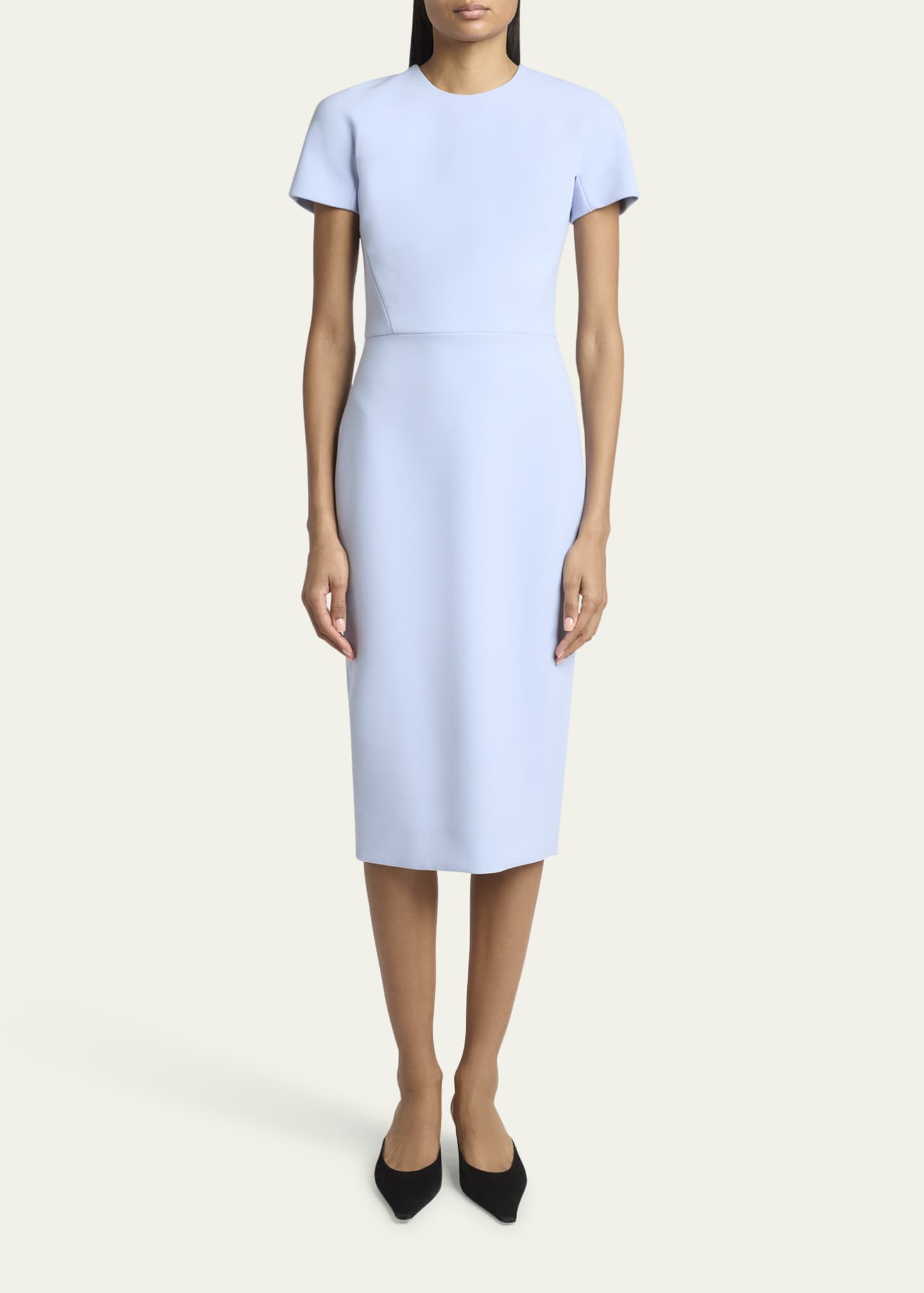 Victoria Beckham Fitted Wool Blend T-Shirt Dress Image 2 of 5