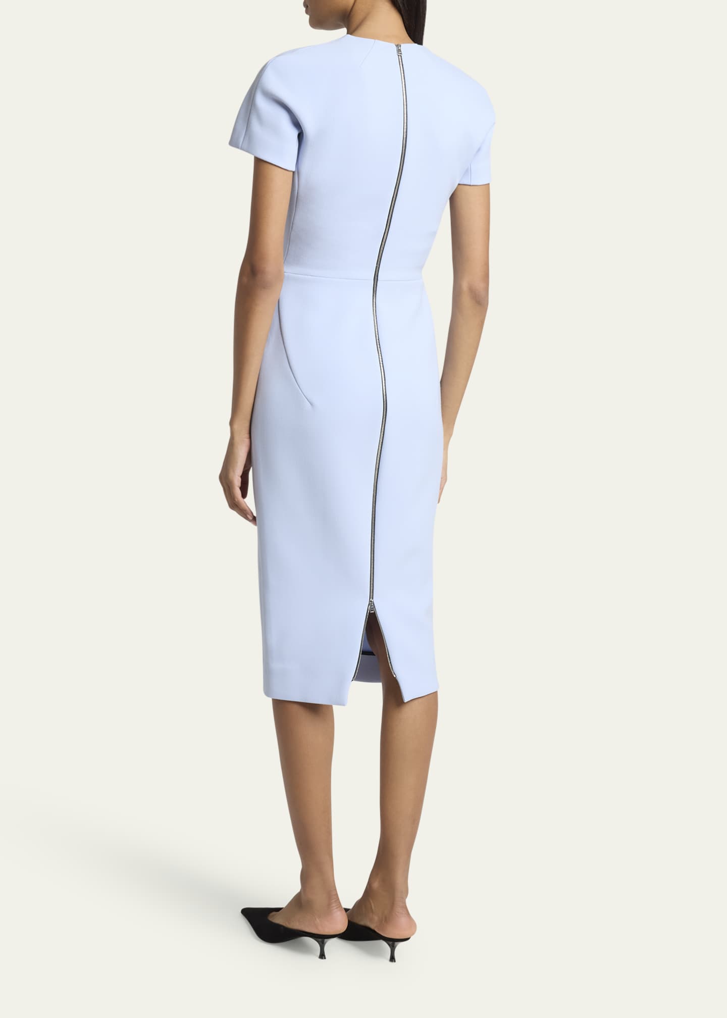 Victoria Beckham Fitted Wool Blend T-Shirt Dress Image 3 of 5