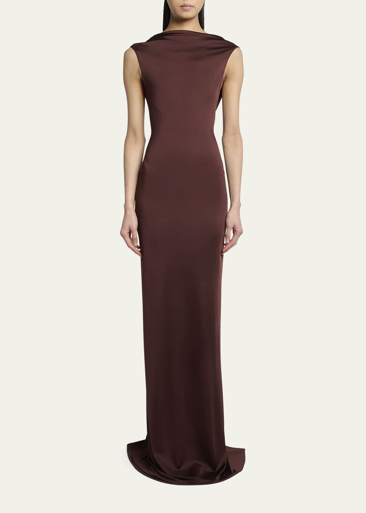 パーティードレス Victoria Beckham Sleeveless Twist Back Gown Victoria Beckham Draped Cutout Twist-Back Column Gown