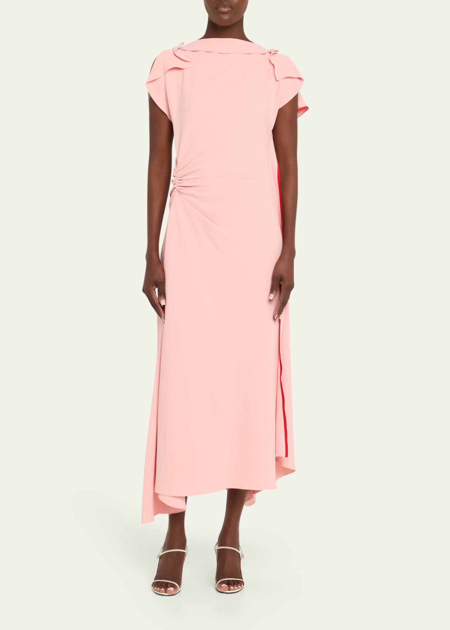 Victoria Beckham Drape Sleeve Midi Dress Image 2 of 5