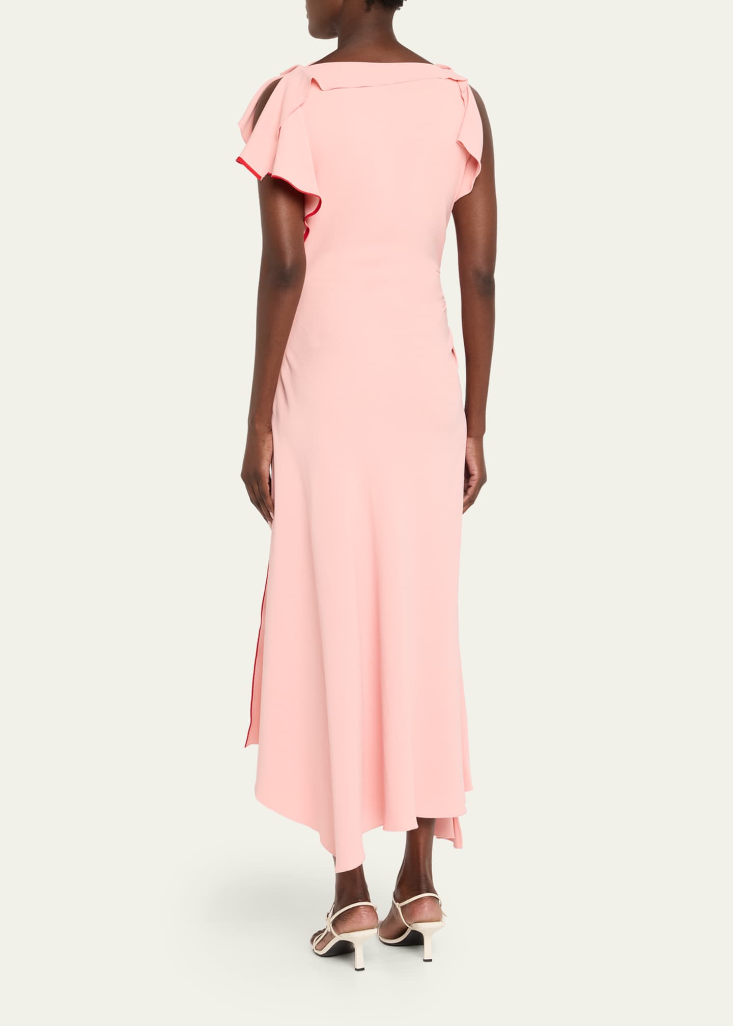 Victoria Beckham Drape Sleeve Midi Dress Image 3 of 5