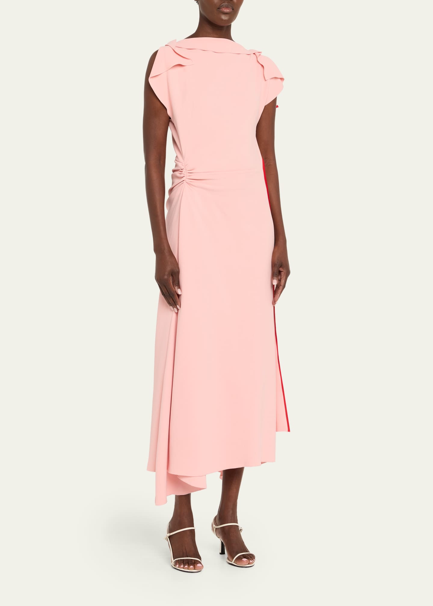 Victoria Beckham Drape Sleeve Midi Dress Image 4 of 5