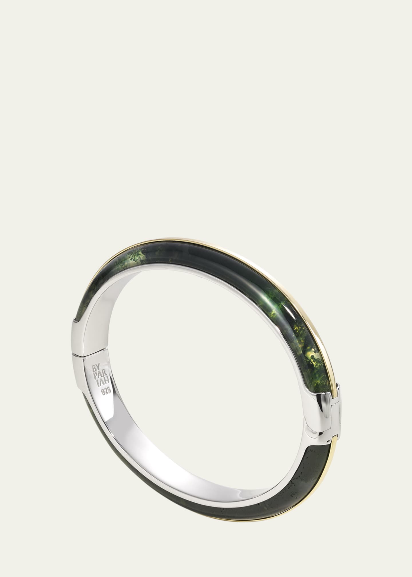 By Pariah Essential Stacking Cuff Bracelet, Moss Agate Image 1 of 3