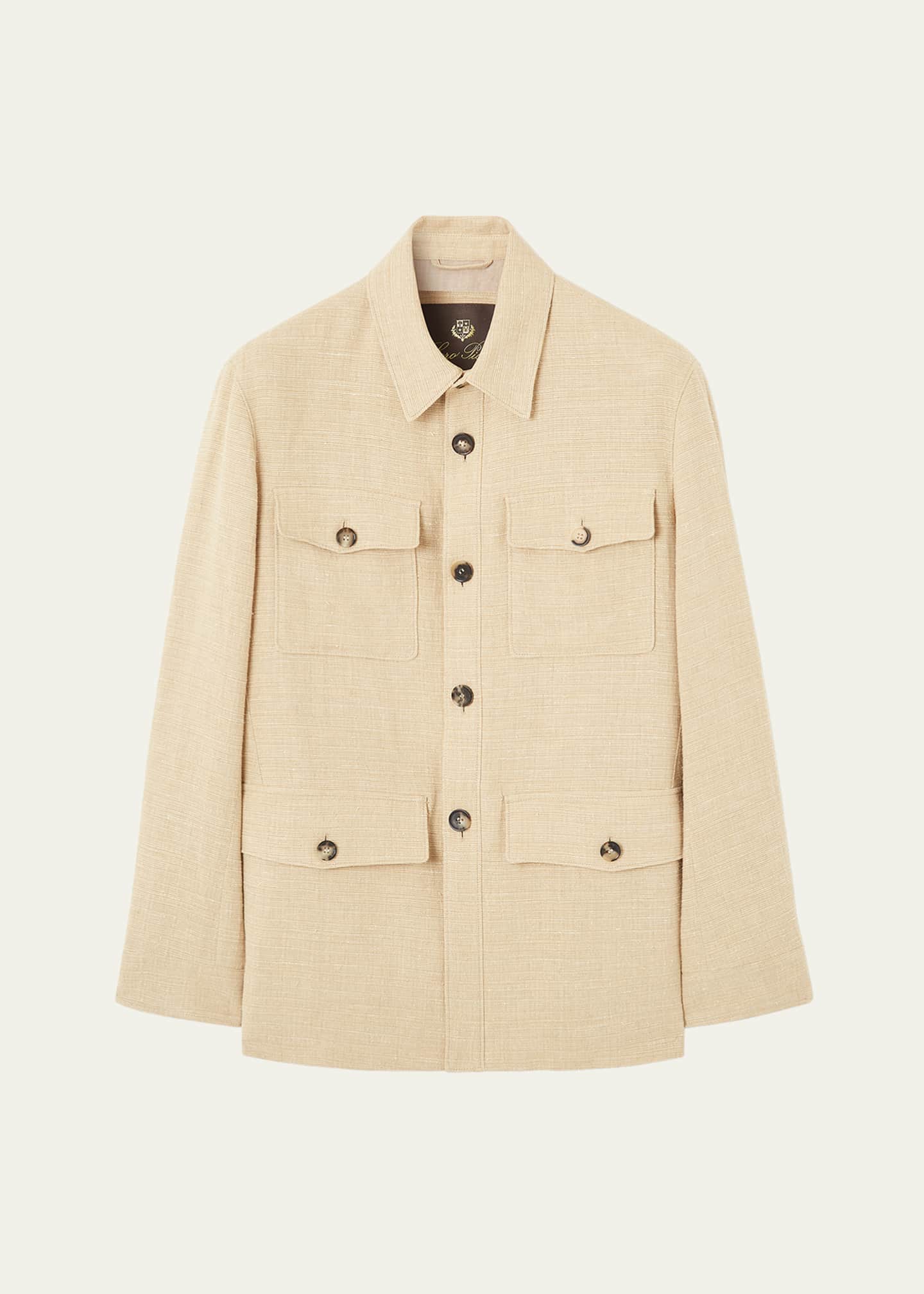 Loro Piana Men's Clem Summer Linen and Silk Shirt Jacket Image 1 of 5