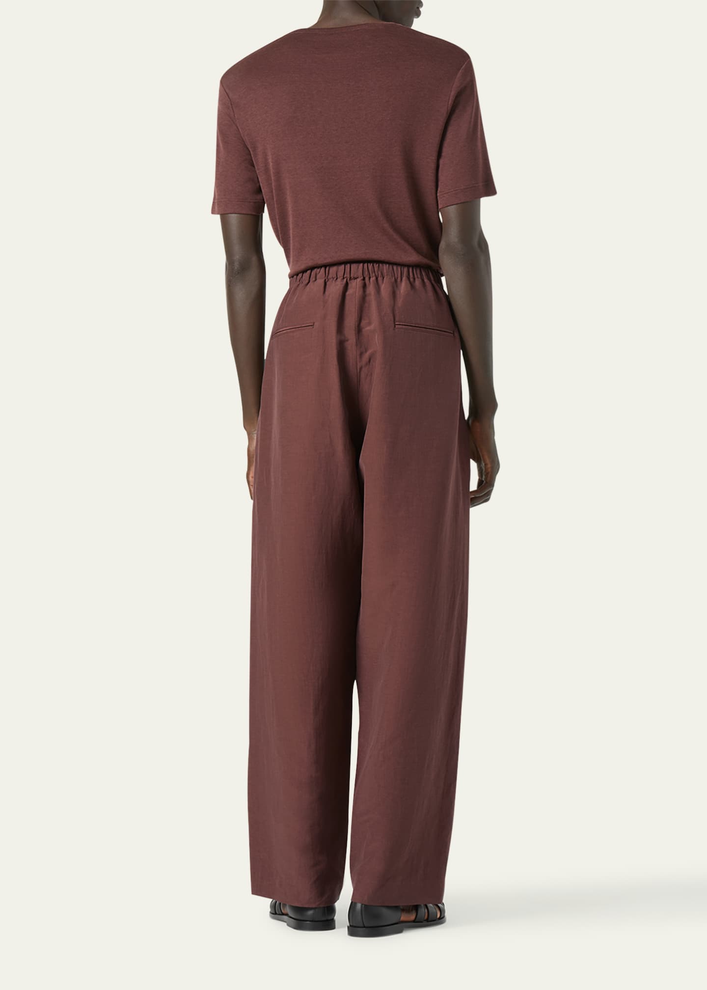 Loro Piana Men's Mazzorbo Silk and Cotton Crewneck T-Shirt Image 3 of 5