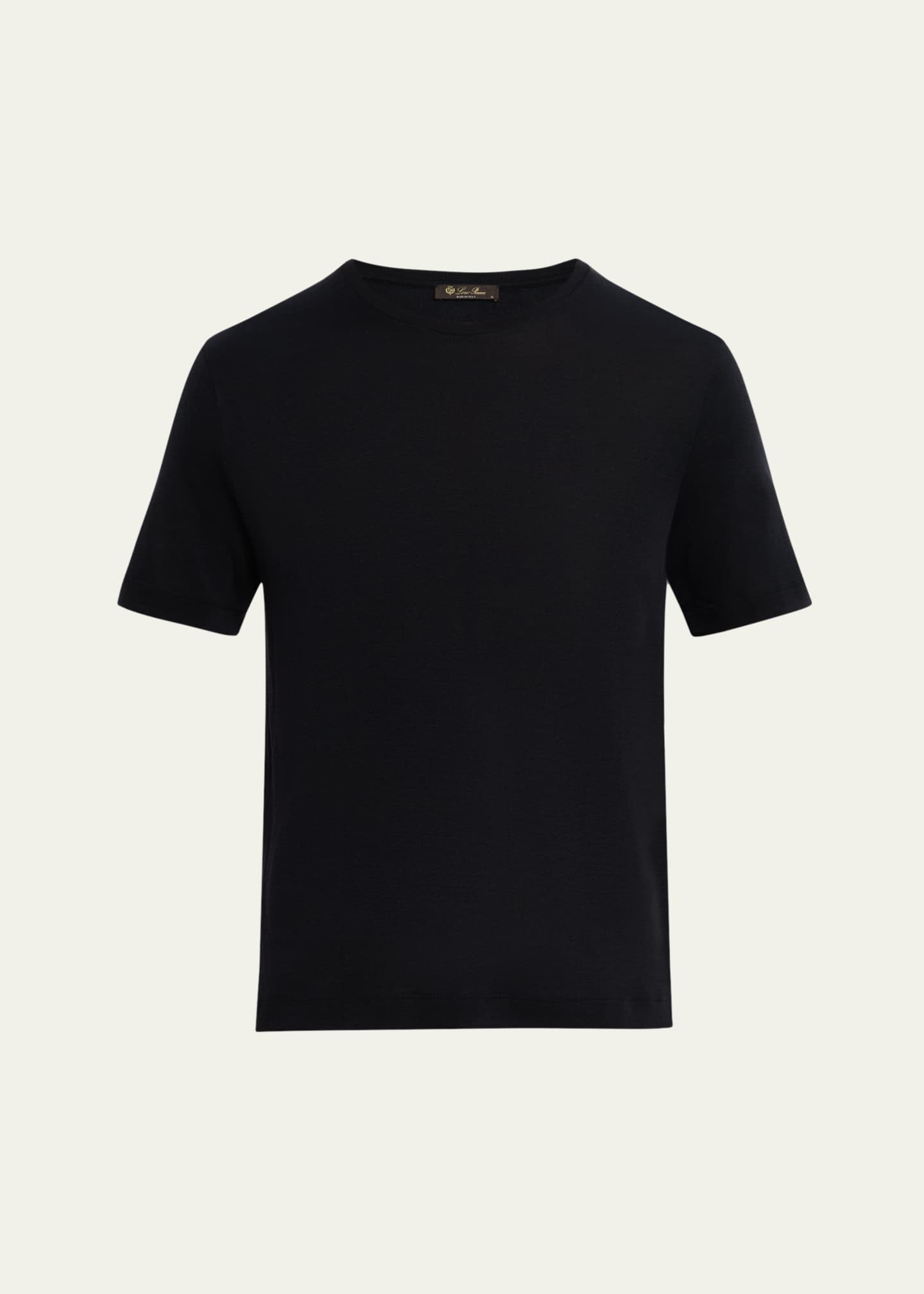Loro Piana Men's Mazzorbo Silk and Cotton Crewneck T-Shirt Image 1 of 5