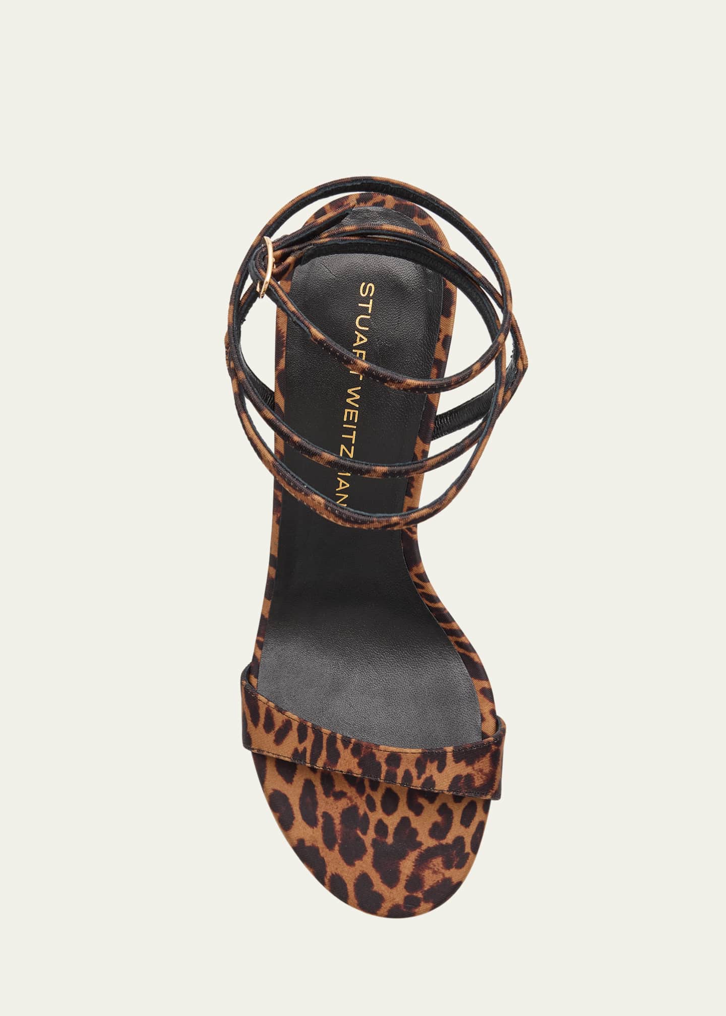 Stuart Weitzman Nudist Leopard-Print Stiletto Wrap Sandals Image 6 of 6
