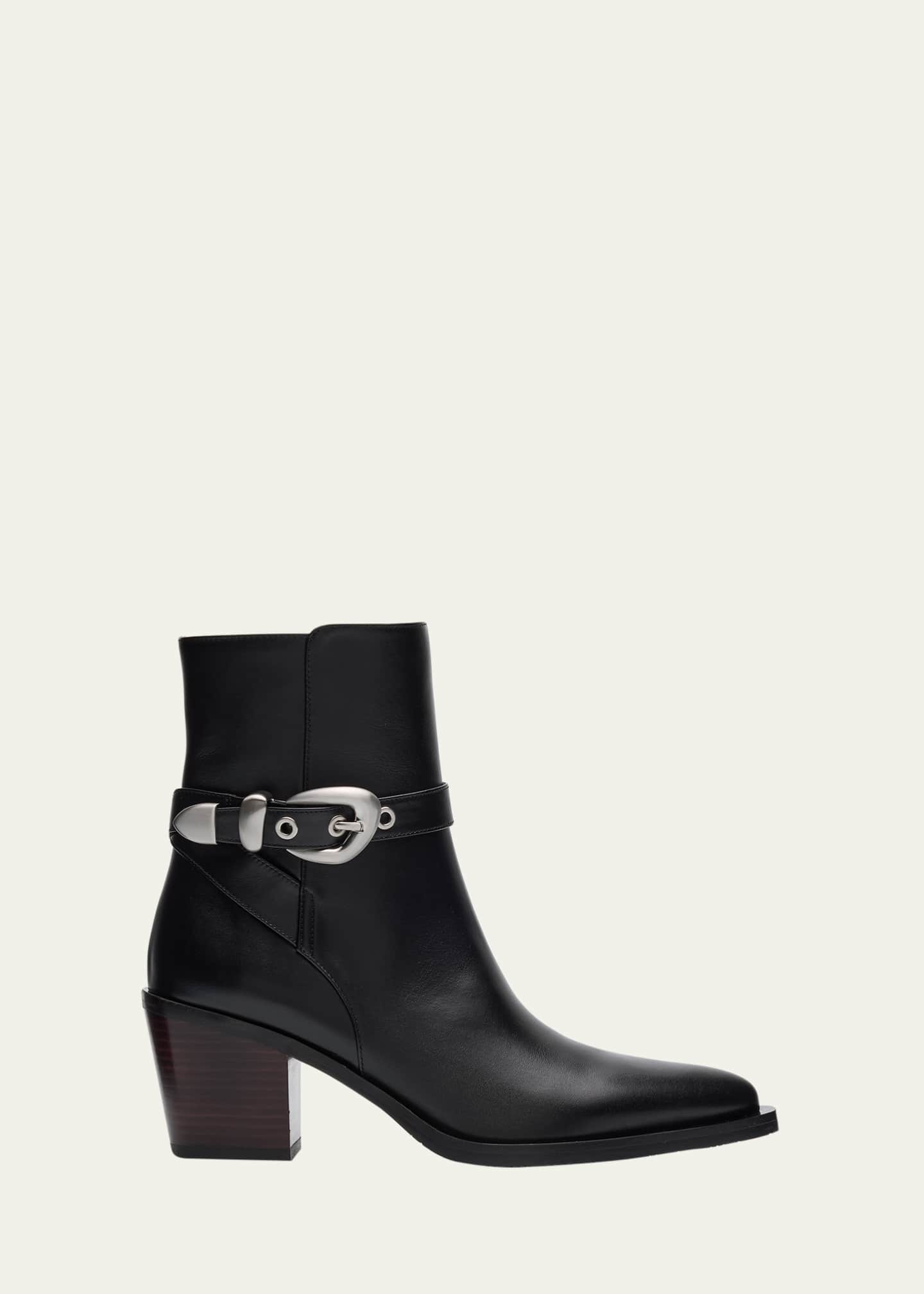 Stuart Weitzman Maven Leather Western Booties Image 1 of 6