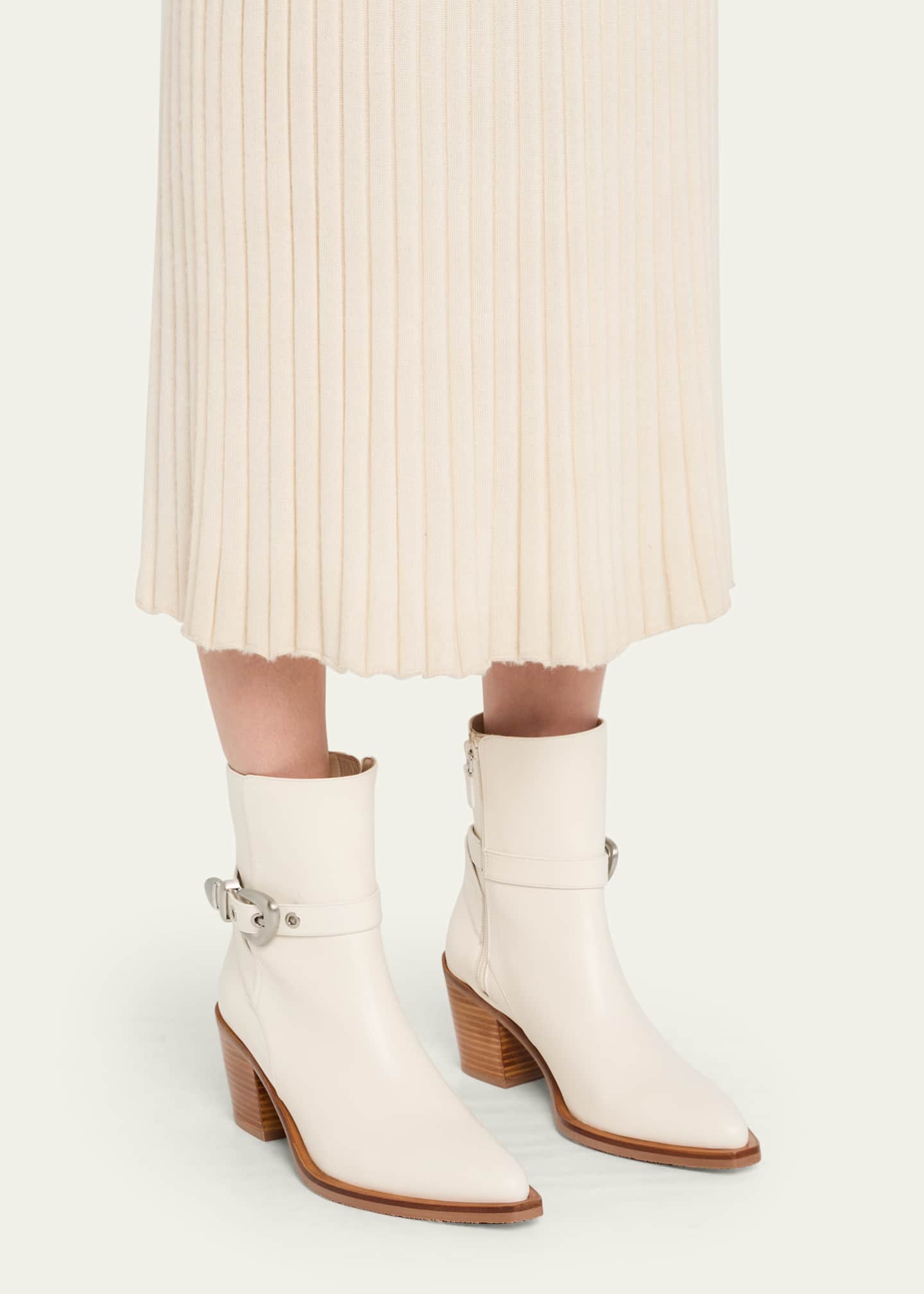 Stuart Weitzman Maven Leather Western Booties Image 2 of 6