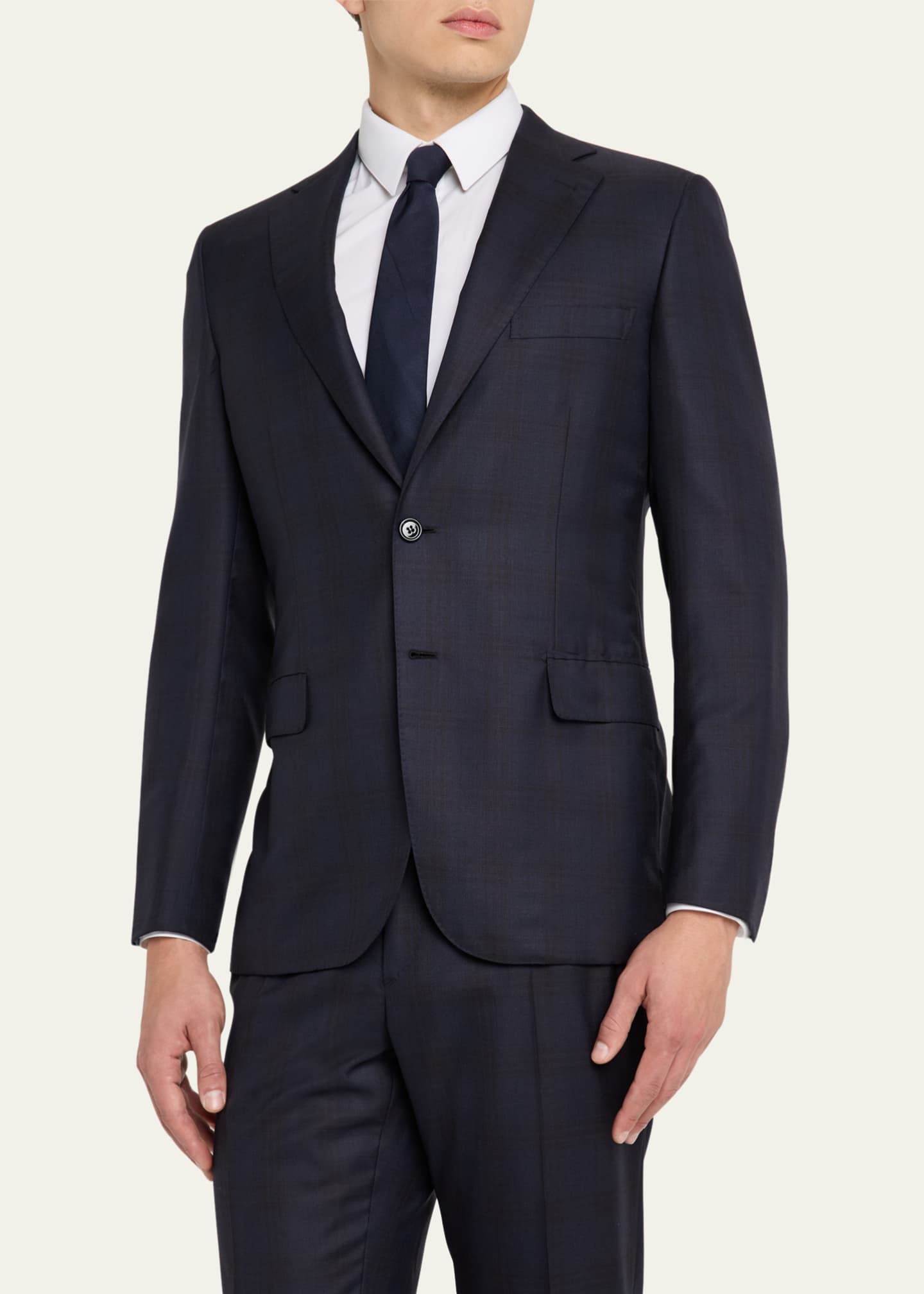 Brioni Men's Wool and Silk Tonal Plaid Two-Piece Suit Image 4 of 8
