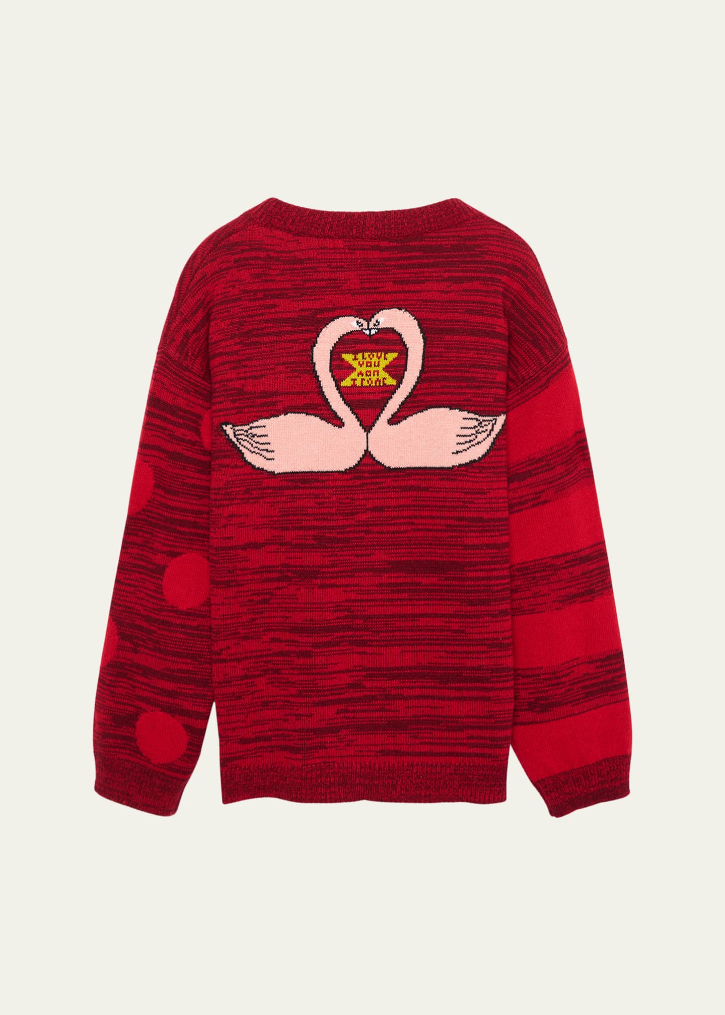 The Elder Statesman Striped Polka-Dot Swan V-Neck Cardigan Image 2 of 2