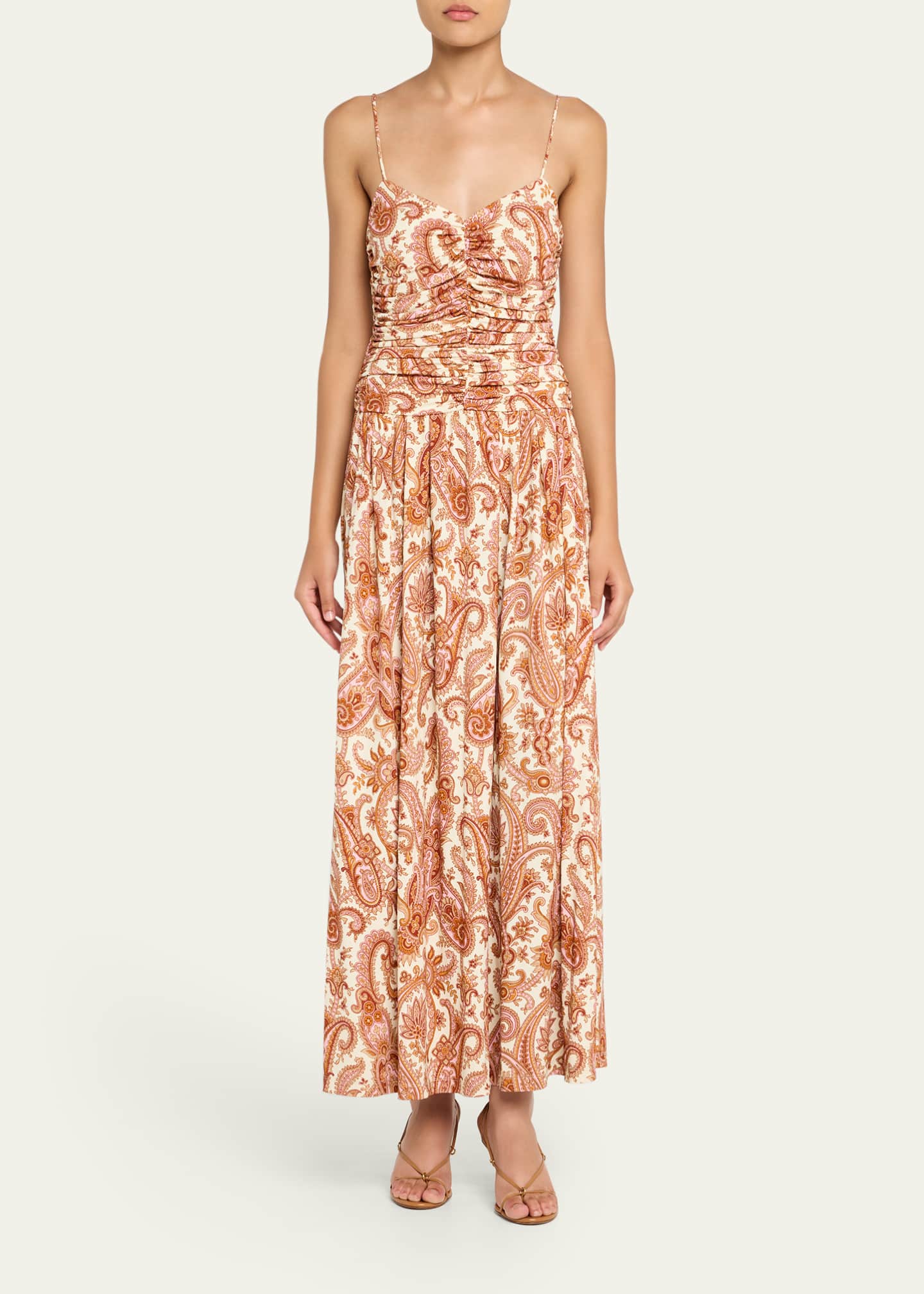 Cara Cara Azalea Paisley-Print Ruched Midi Dress Image 2 of 5