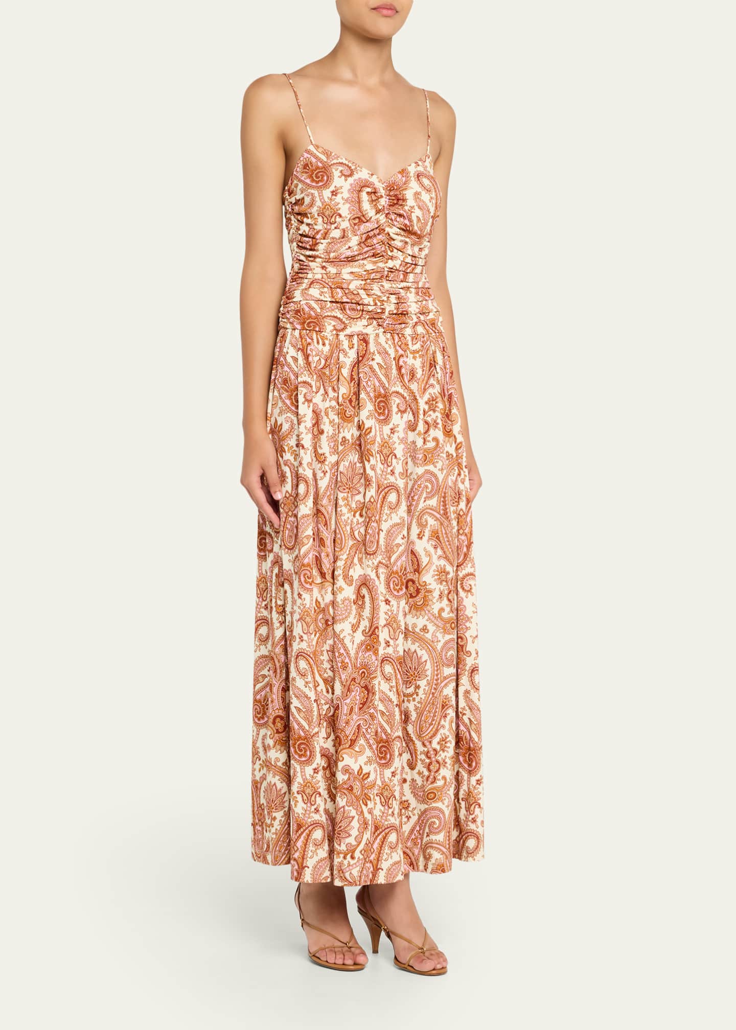 Cara Cara Azalea Paisley-Print Ruched Midi Dress Image 4 of 5