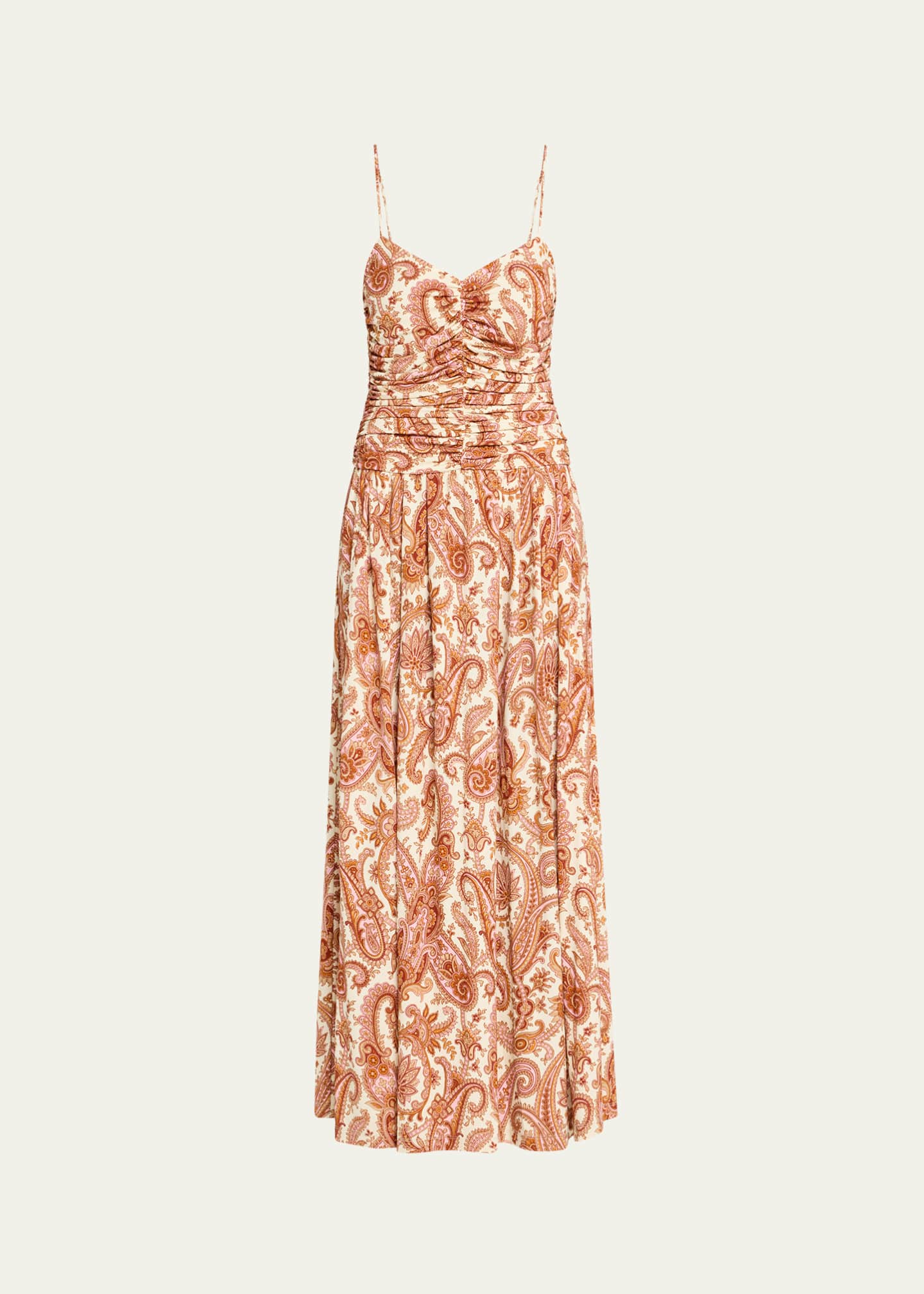 Cara Cara Azalea Paisley-Print Ruched Midi Dress Image 1 of 5