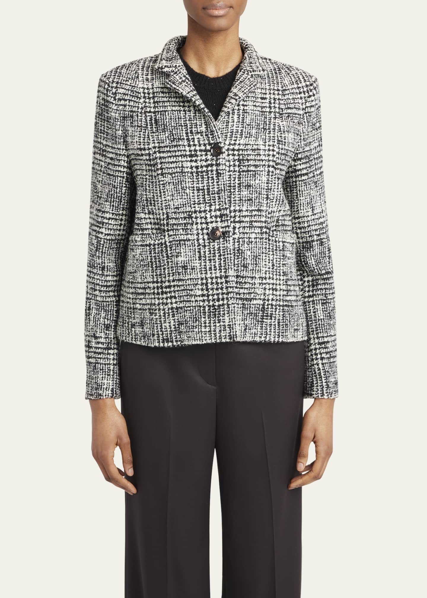 Kiton Abstract Wool Cropped Jacket Image 4 of 5
