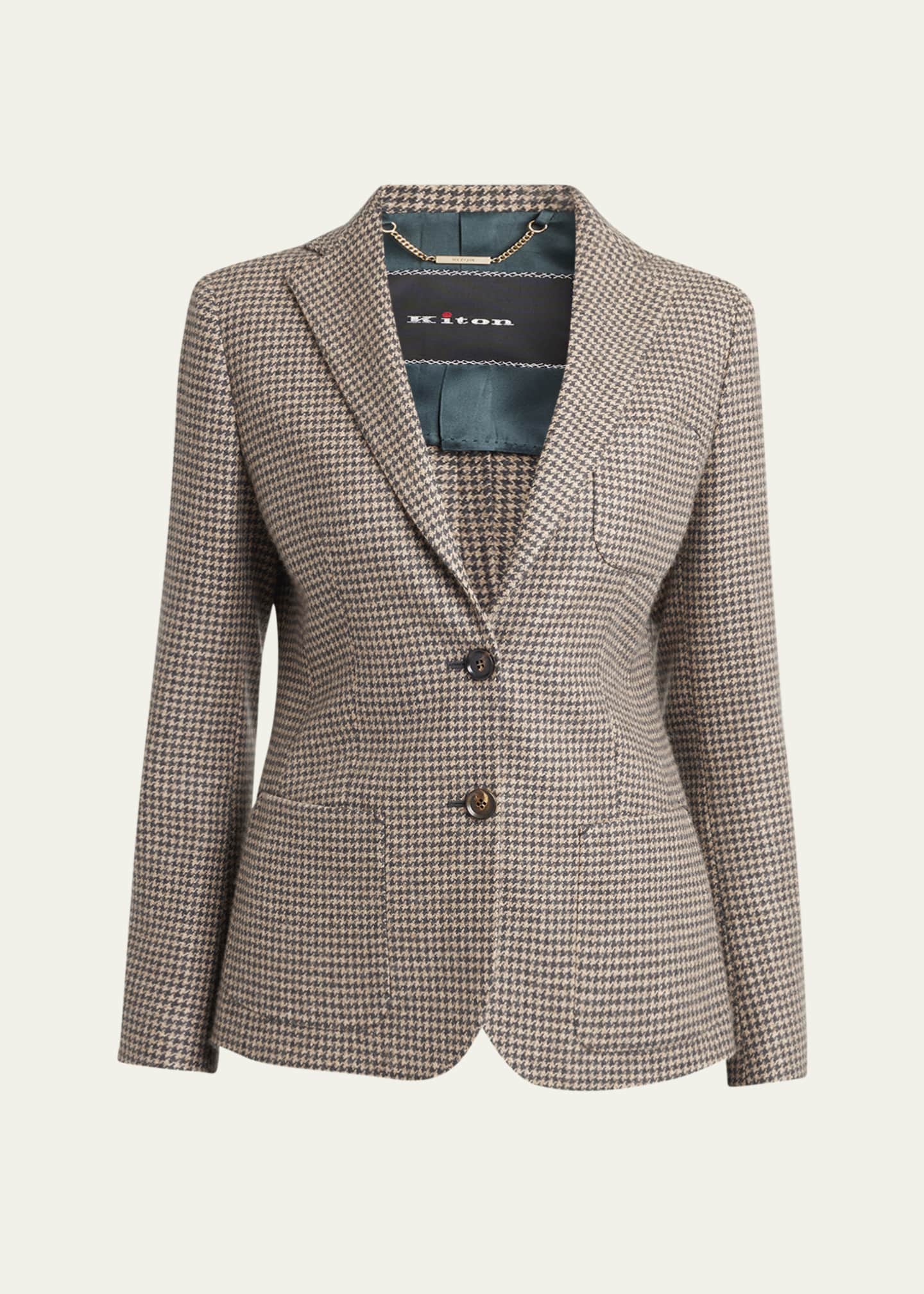 Kiton Houndstooth Cashmere Blazer Image 1 of 5