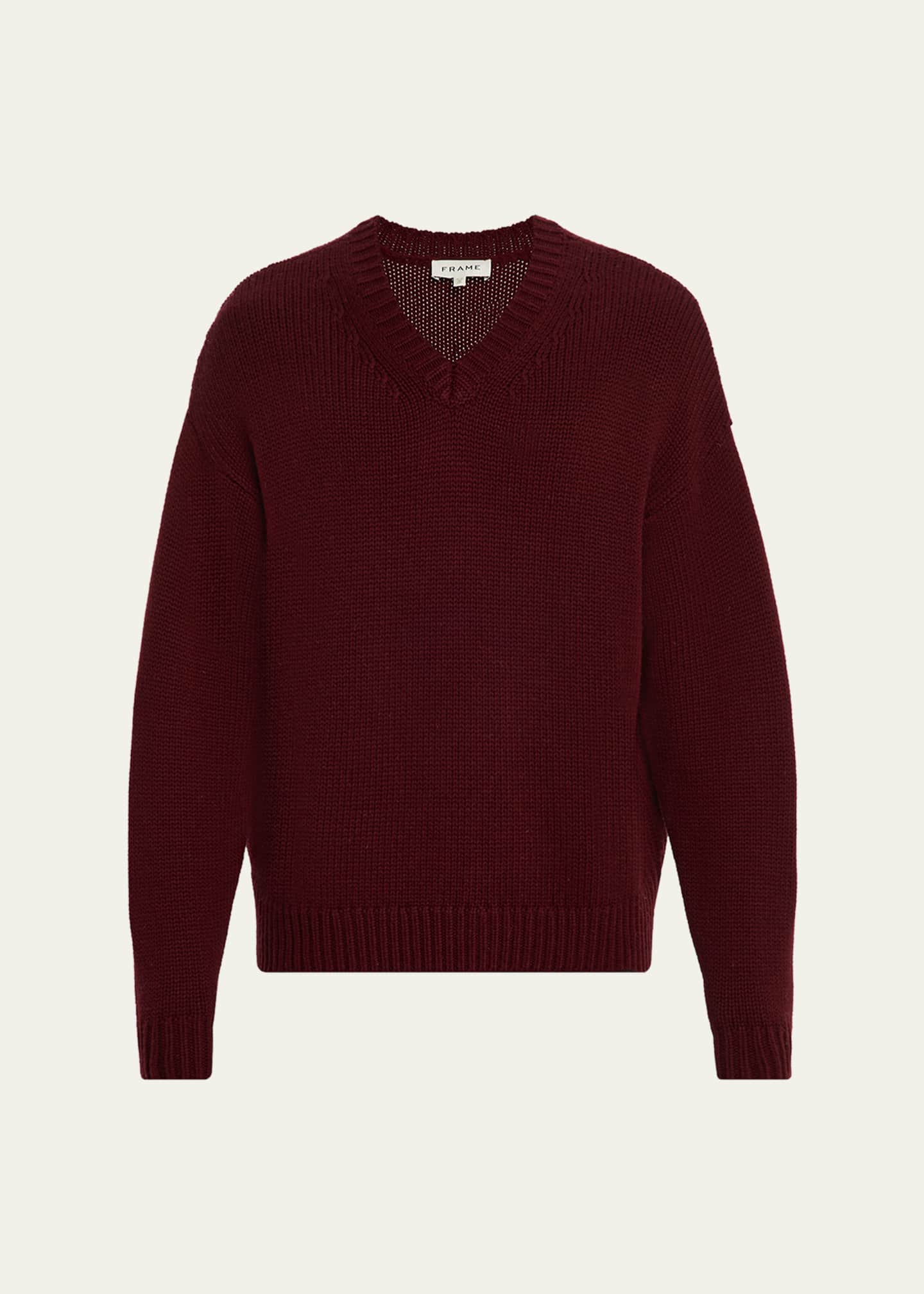 FRAME Men's Wool and Cashmere Knit V-Neck Sweater Image 1 of 5