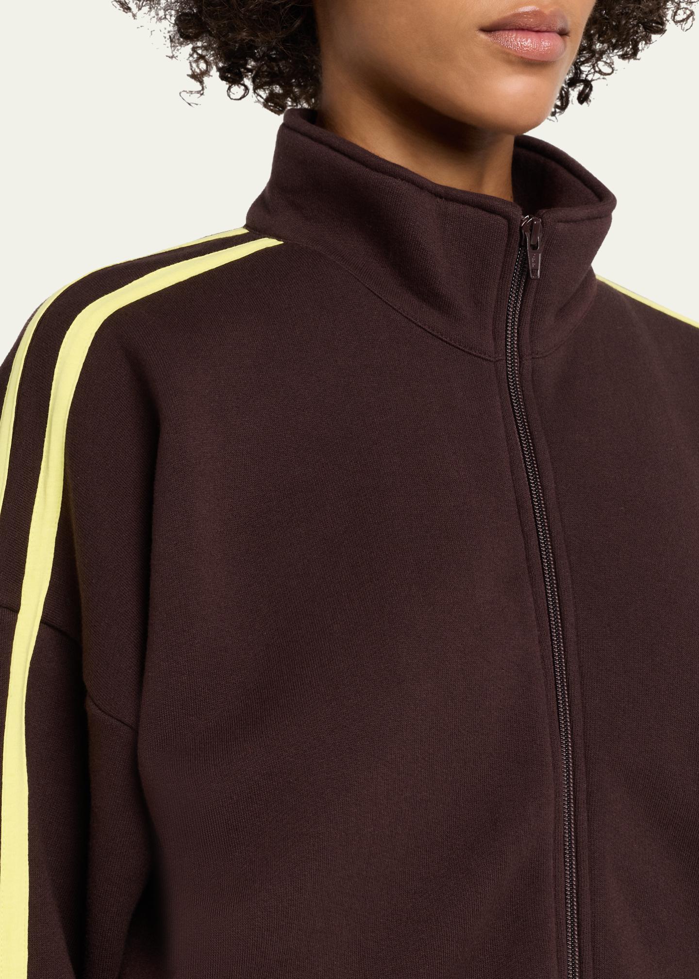 PLEATS PLEASE 長袖 ダブルジップジャケット　　ダークブラウン　3 6397 Fleece Zip-Up Track Jacket - Bergdorf Goodman