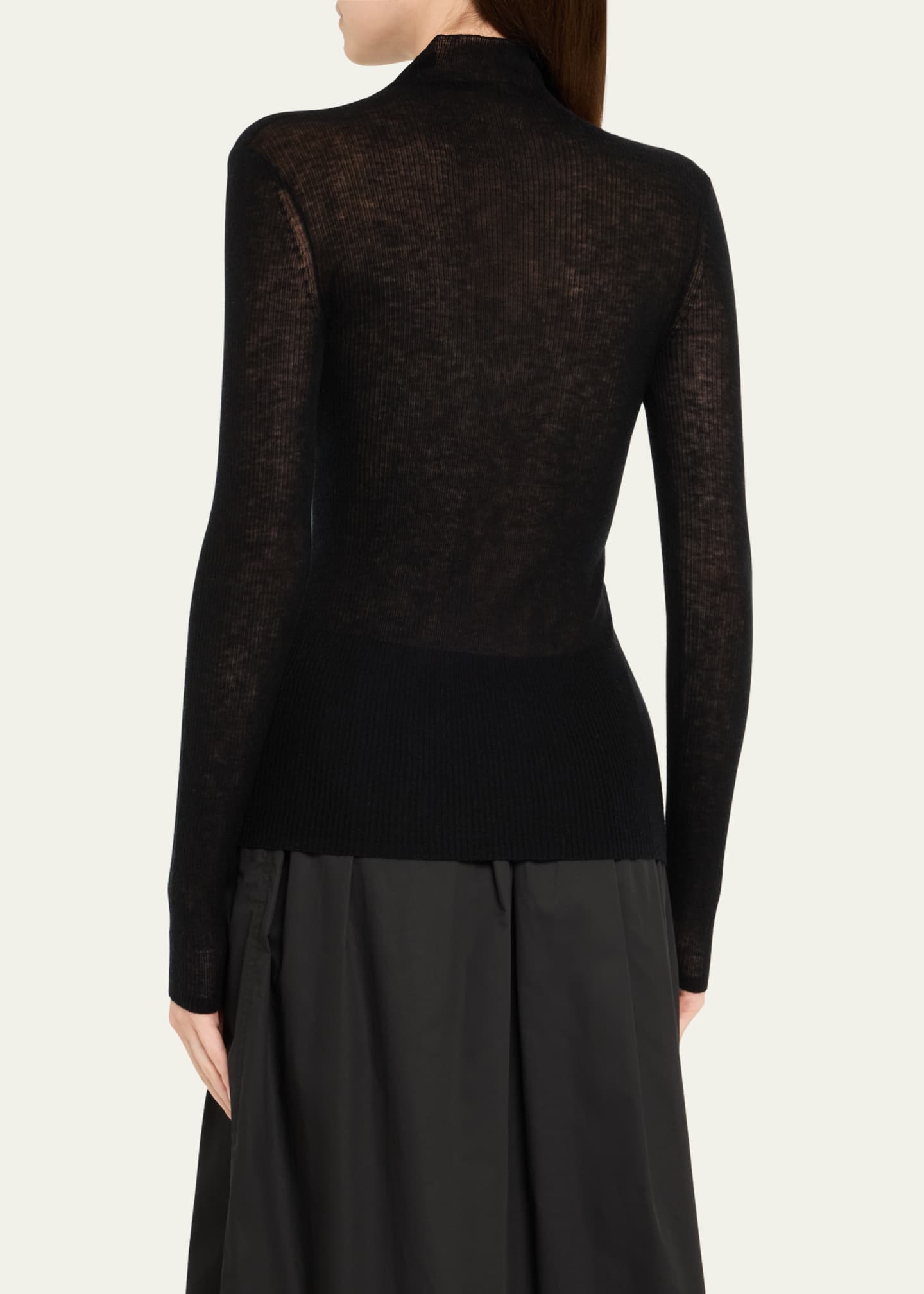 Ribbed Mock-Neck Top