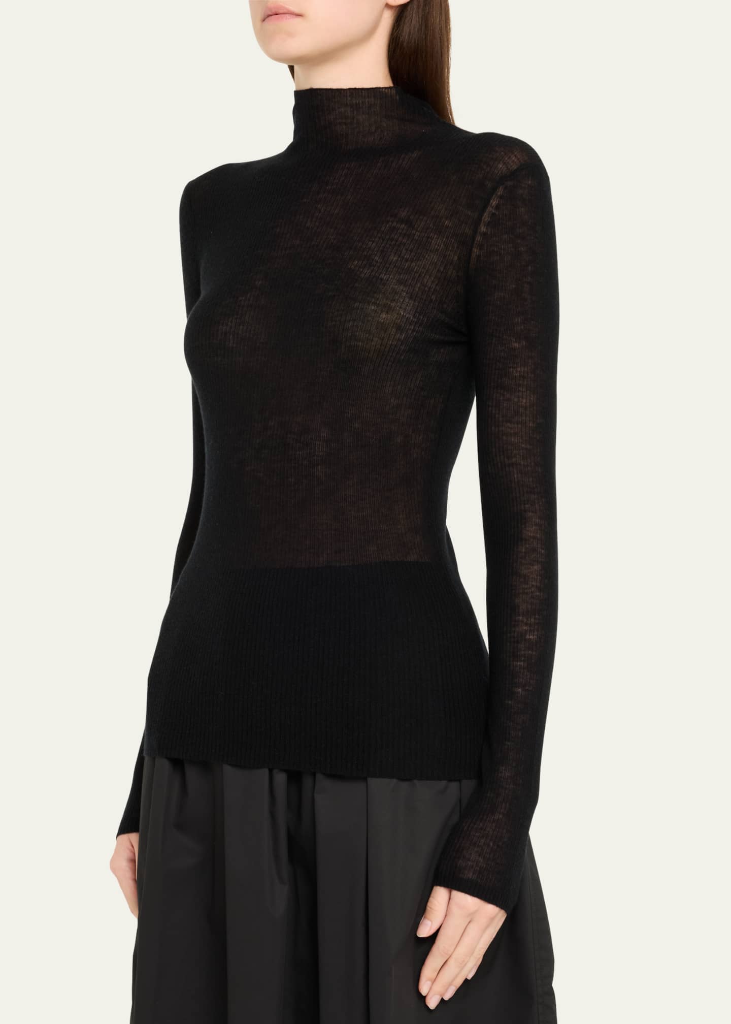 Ribbed Mock-Neck Top