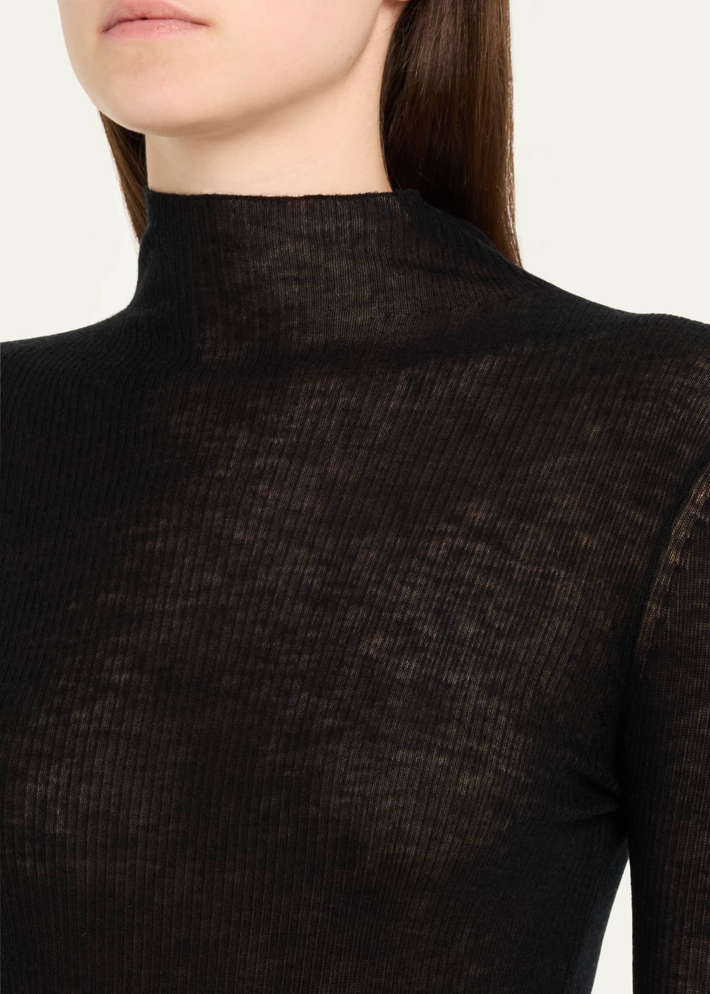 Ribbed Mock-Neck Top