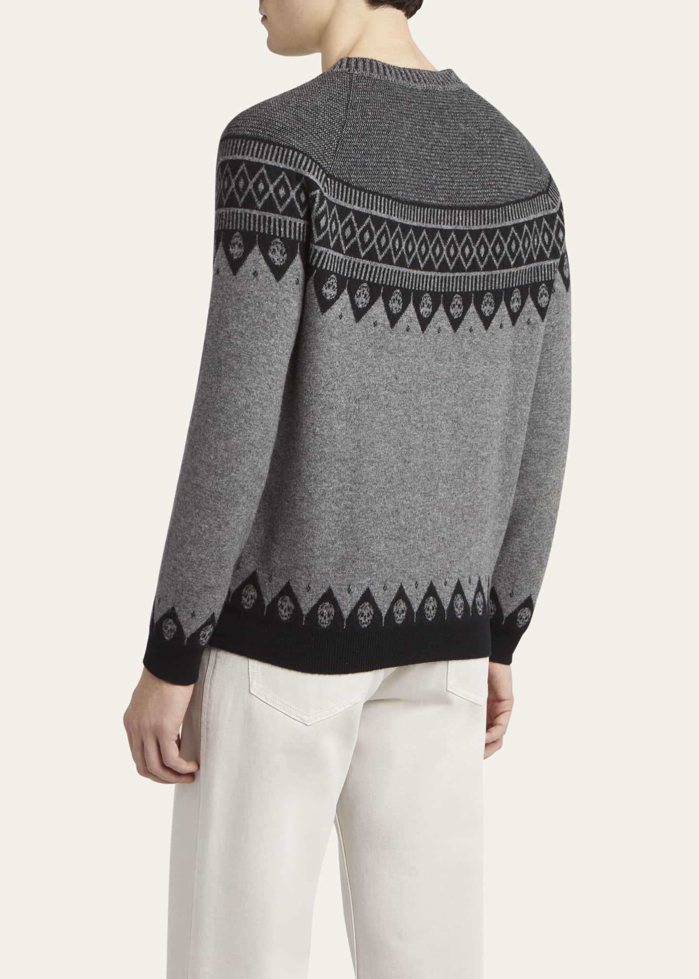 McQueen Men's Skull Fair Isle Sweater Image 3 of 5