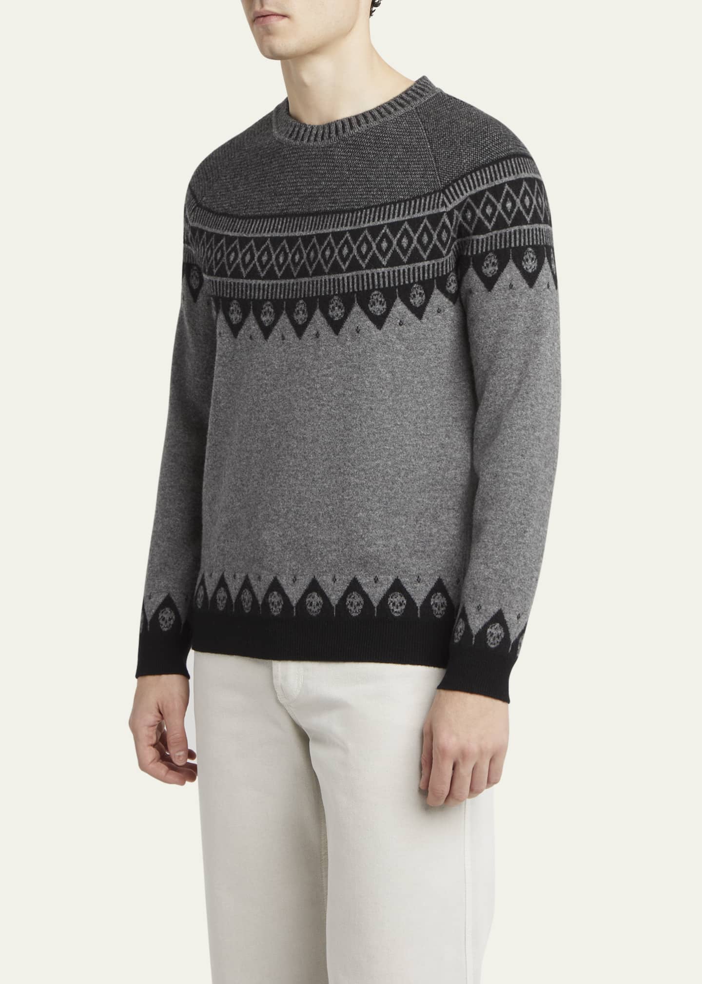 McQueen Men's Skull Fair Isle Sweater Image 4 of 5