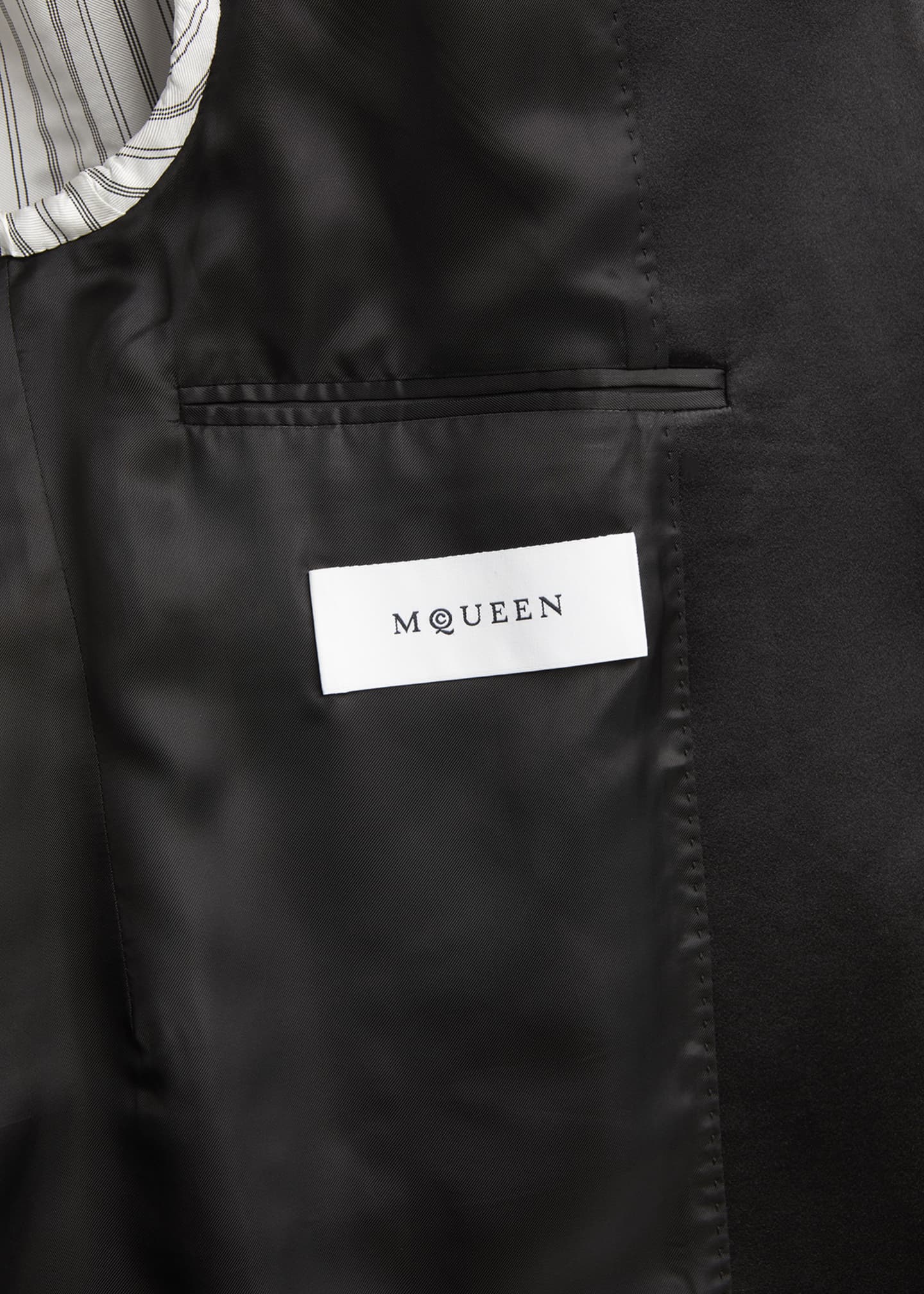 McQueen Men's Beaded Rose Wool and Satin Tuxedo Jacket Image 6 of 8