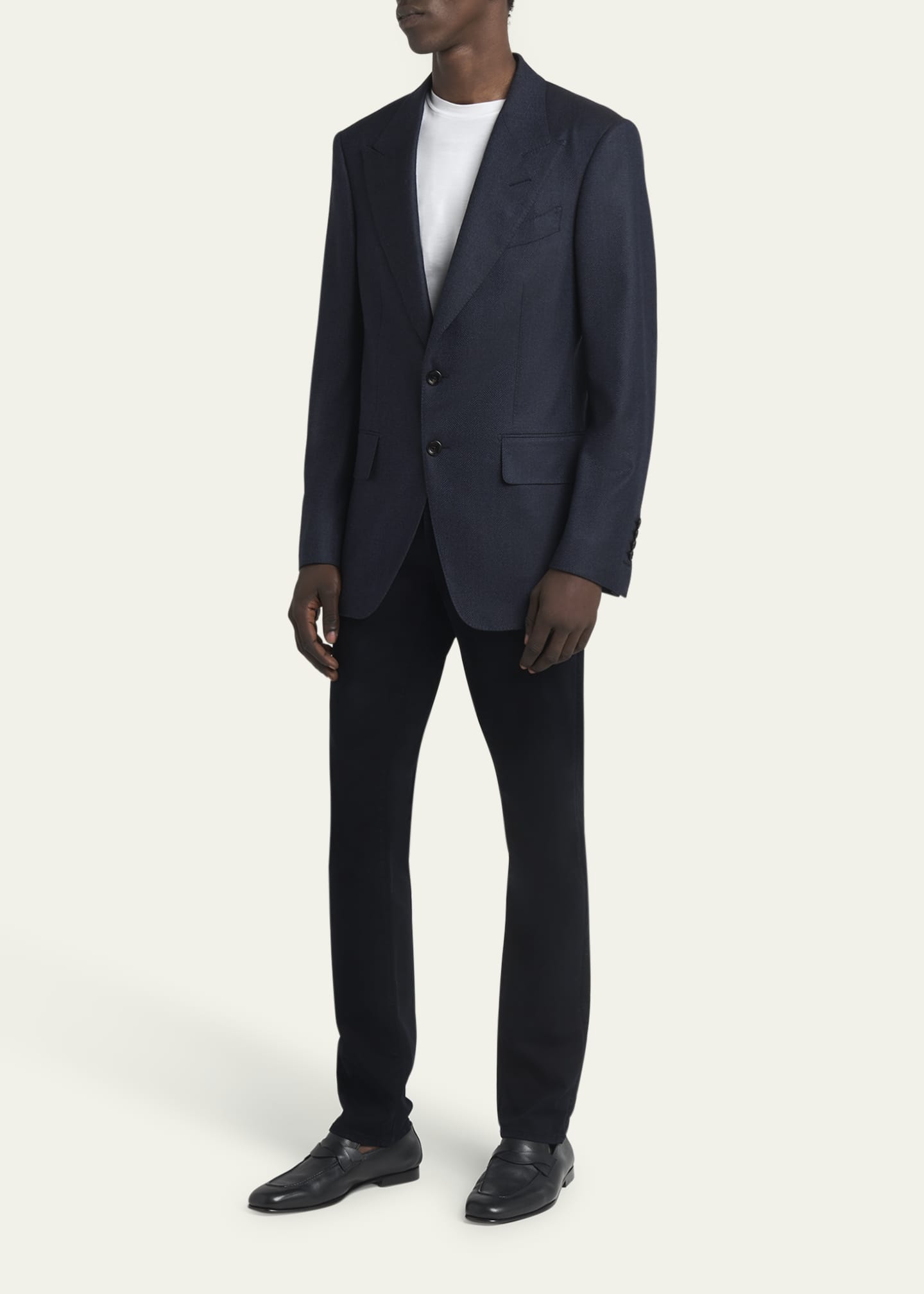 TOM FORD Men's Shelton Wool Herringbone Sport Coat Image 2 of 5