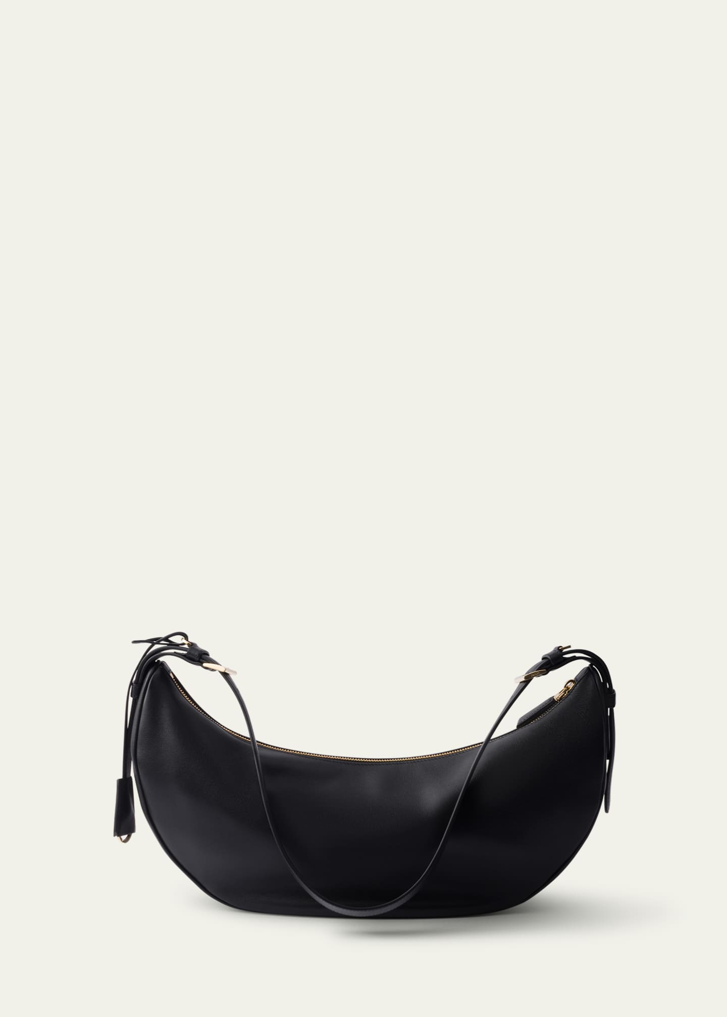 Prada Crescent Soft Grain Leather Shoulder Bag Image 3 of 5