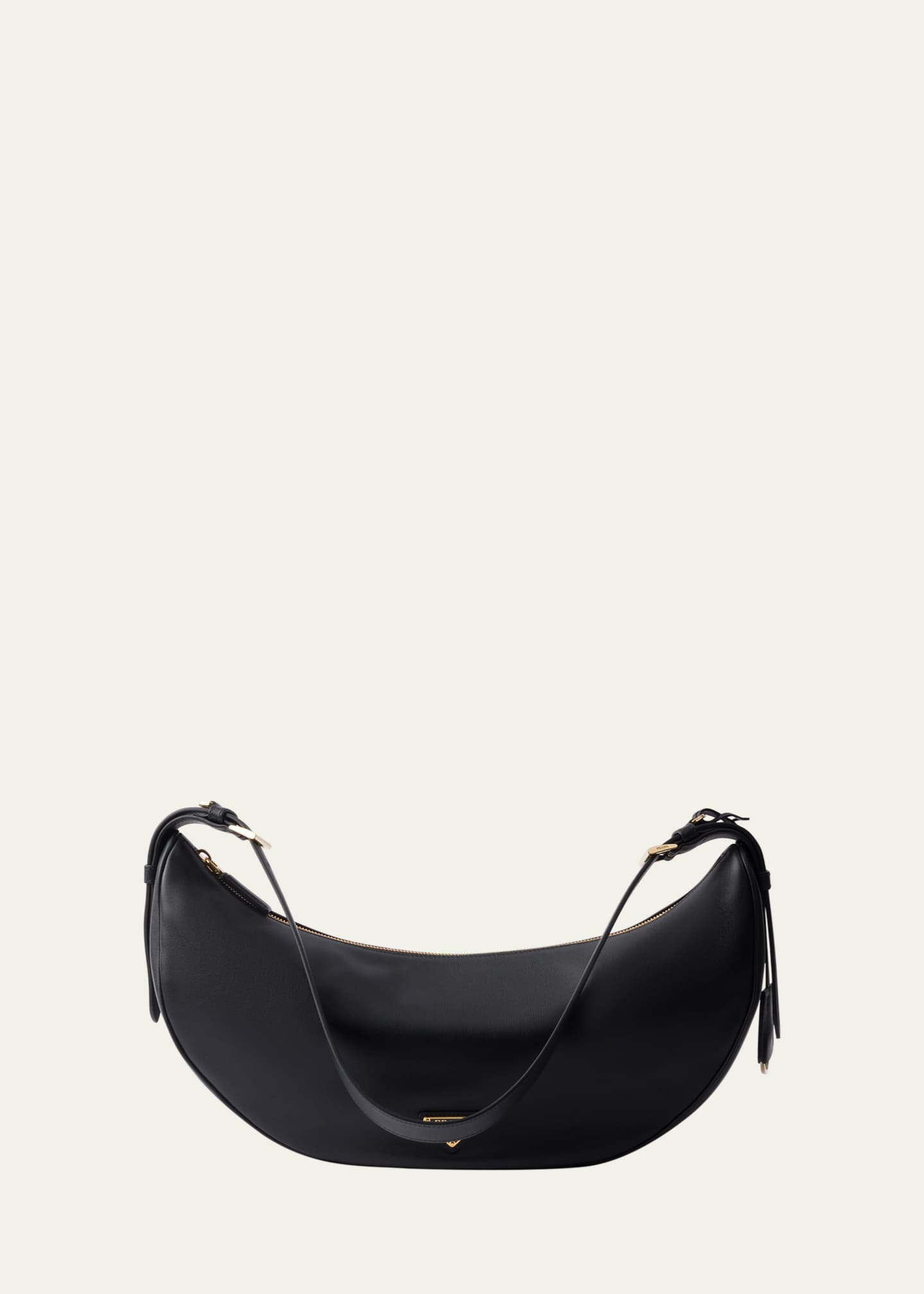 Prada Crescent Soft Grain Leather Shoulder Bag Image 1 of 5