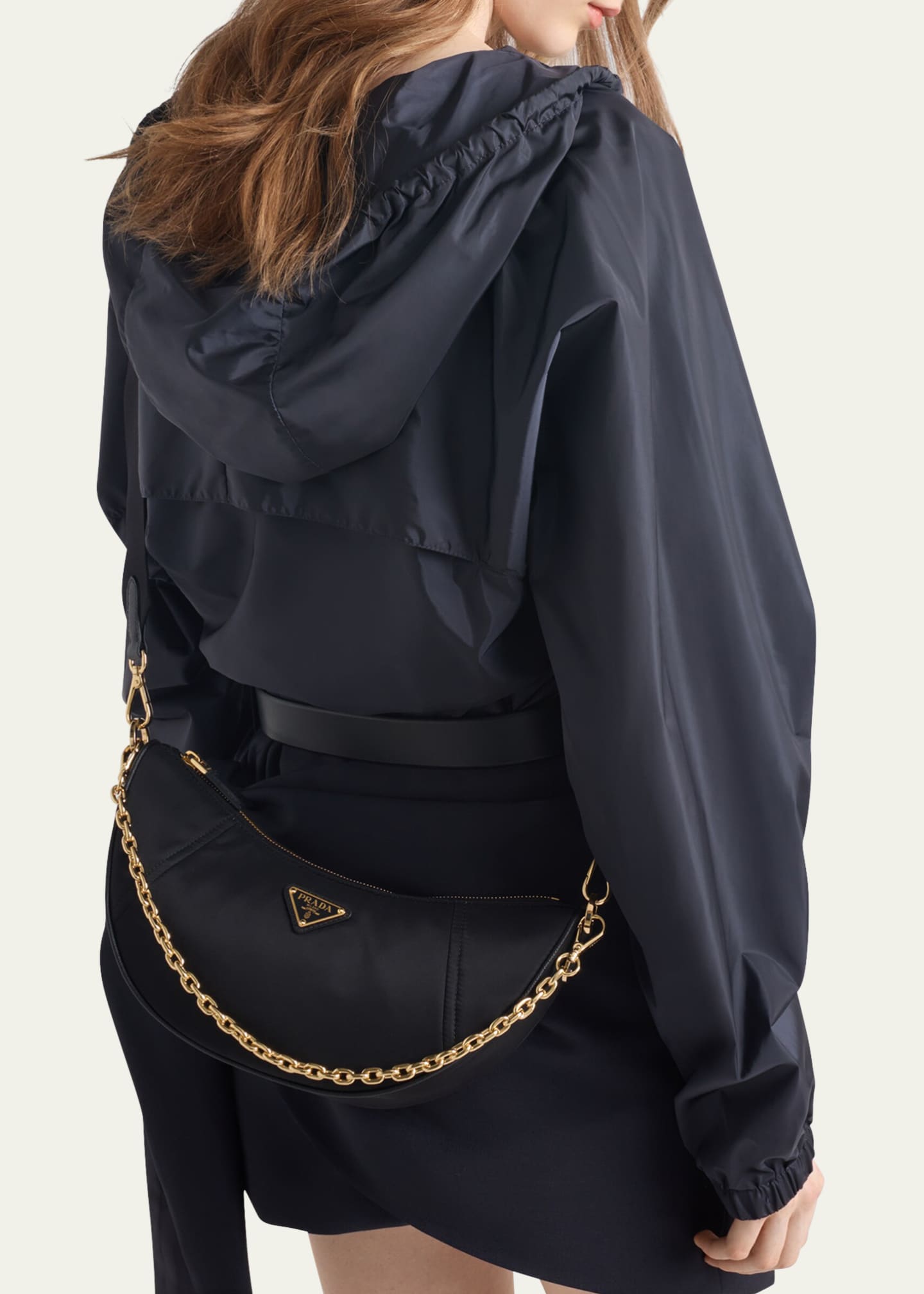 Prada Demi-Lune Re-Nylon Shoulder Bag Image 2 of 5