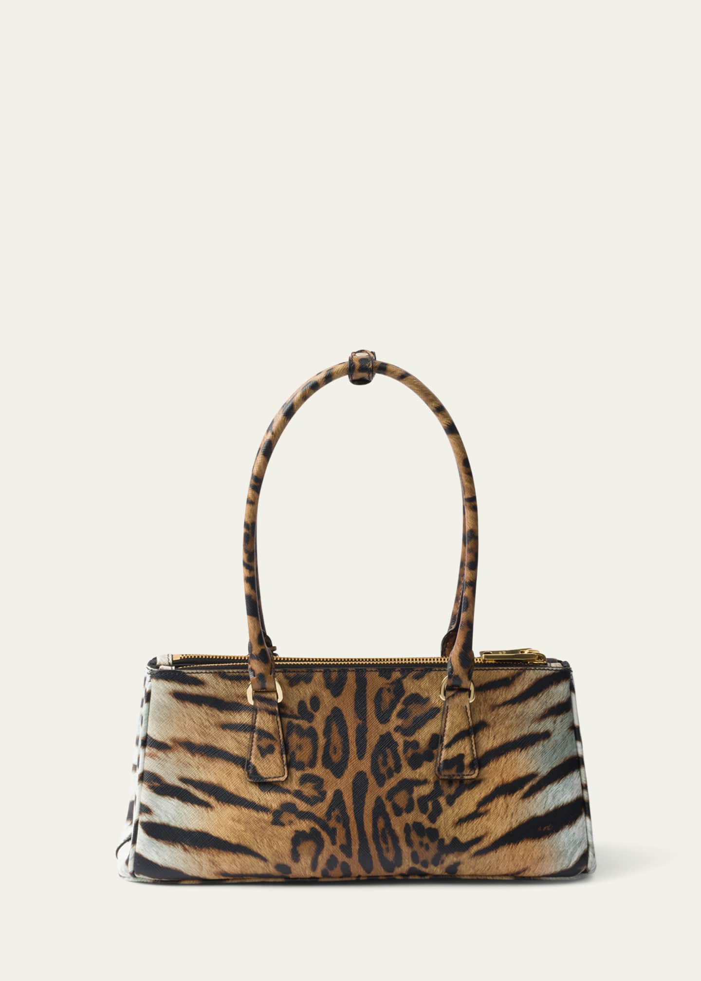 Prada Galleria Animal-Print Leather Shoulder Bag Image 3 of 4