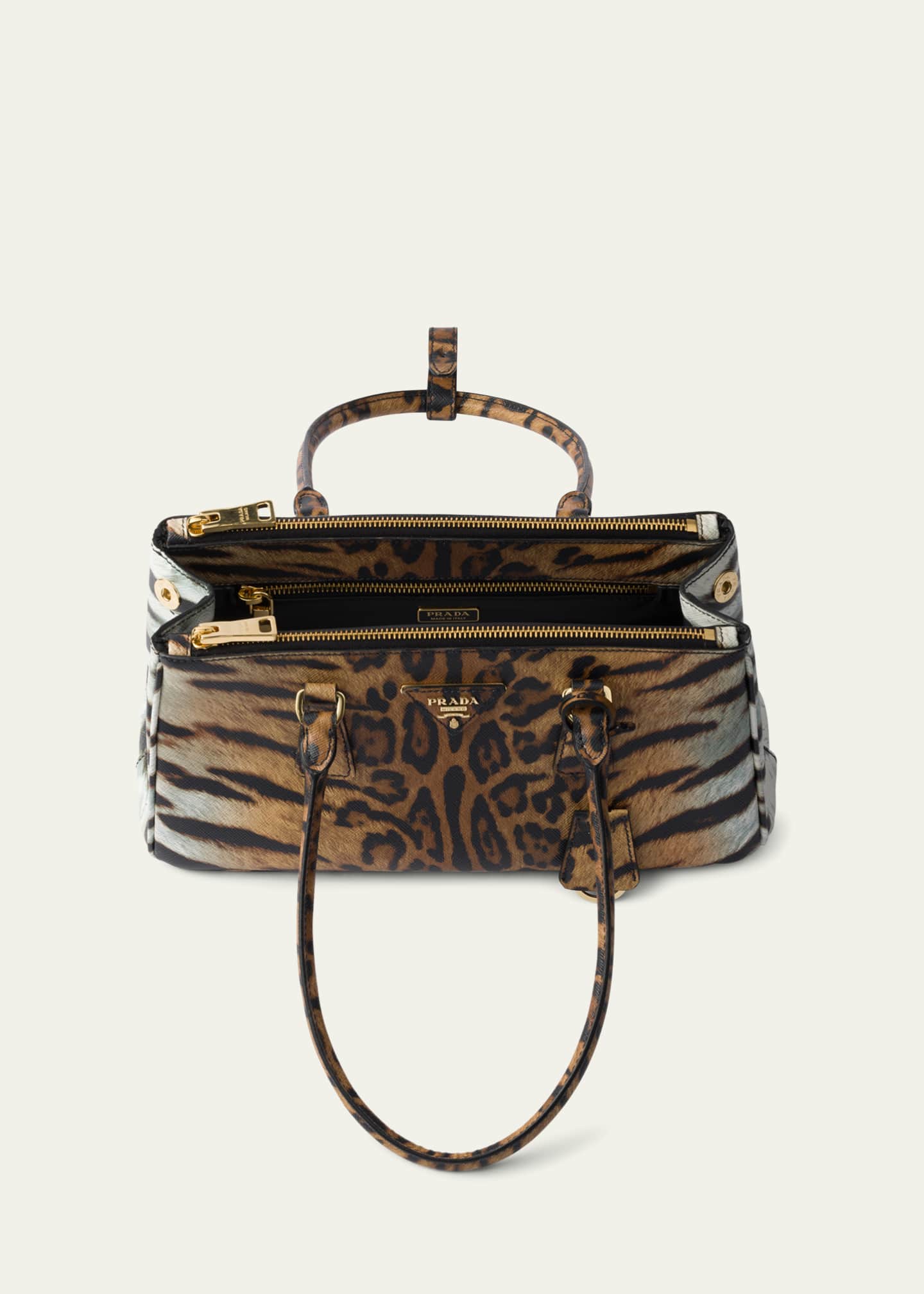 Prada Galleria Animal-Print Leather Shoulder Bag Image 4 of 4