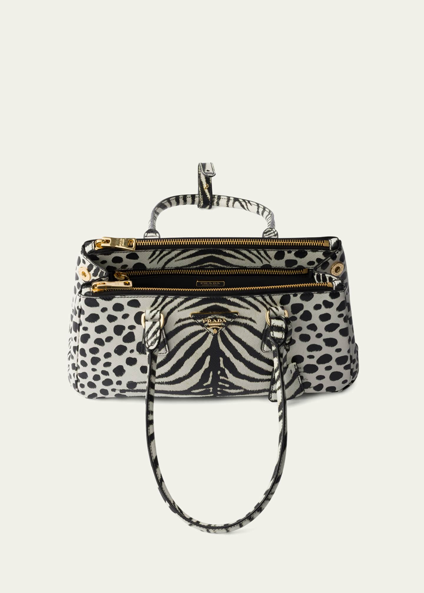 Prada Galleria Animal-Print Leather Shoulder Bag Image 4 of 4