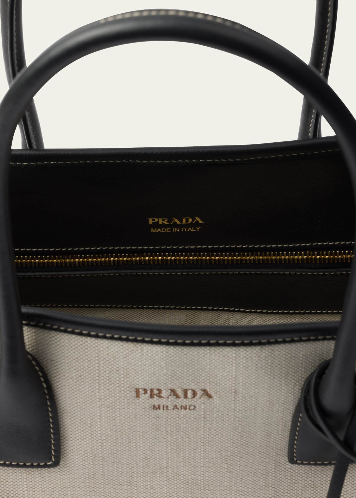 Prada Canvas and Leather Top-Handle Bag Image 3 of 3