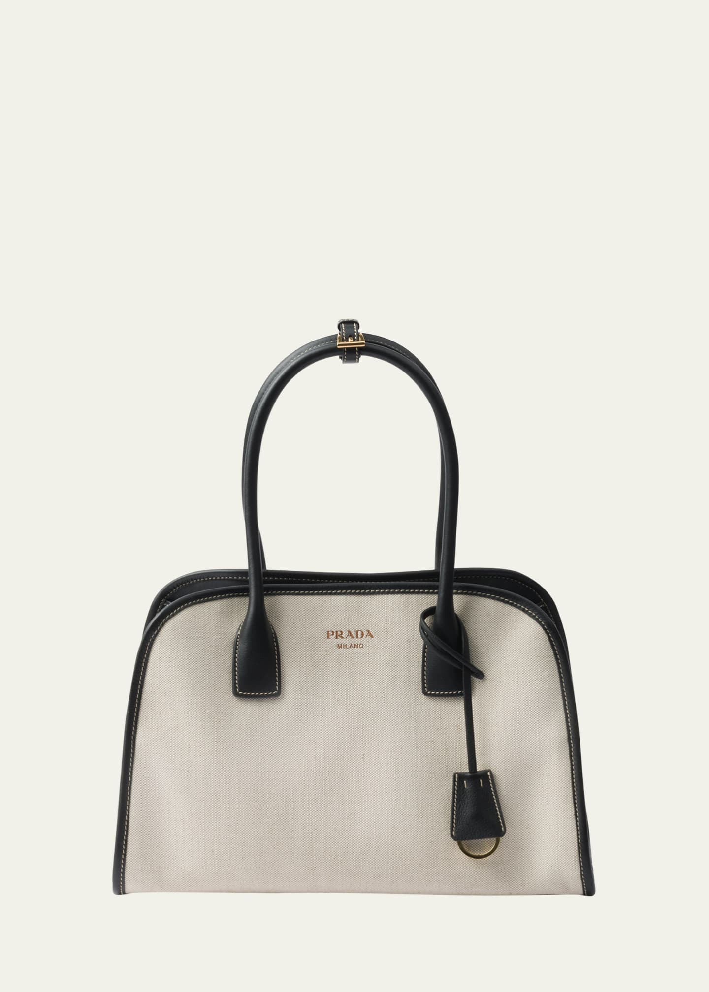 Prada Canvas and Leather Top-Handle Bag Image 1 of 3